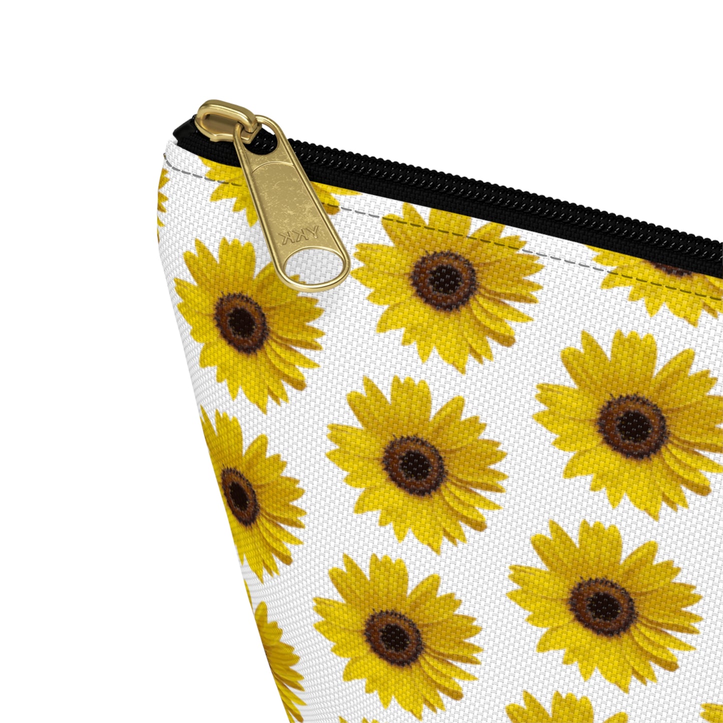 Sunflower White Accessory Pouch w T-bottom