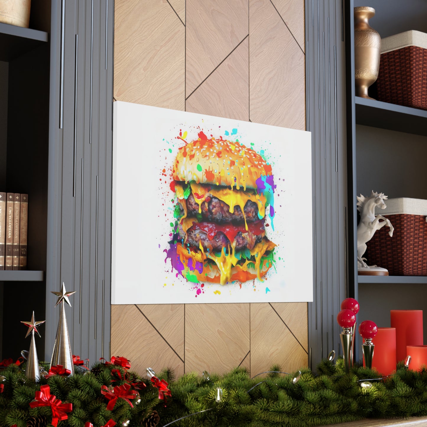 Double Cheese Burger  - Canvas Wall Art