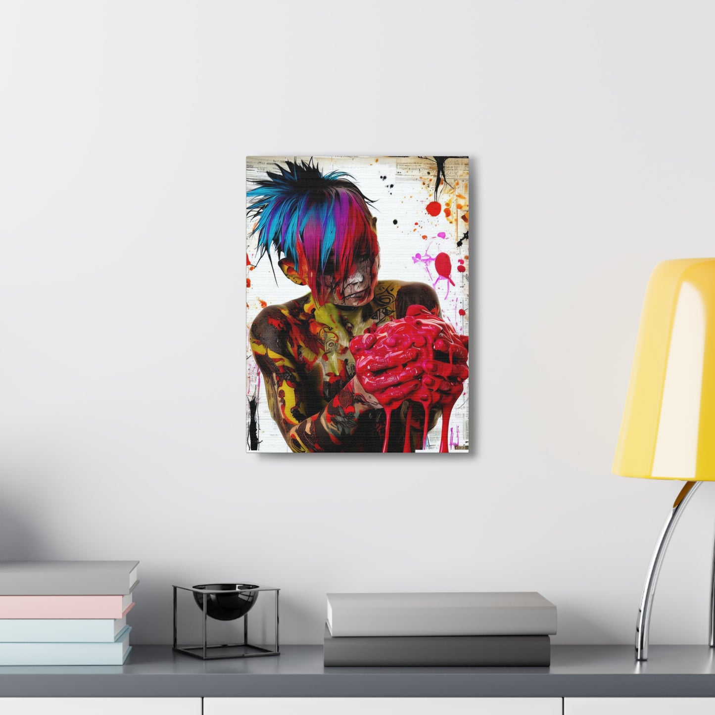 Tattooed Boy with Big Heart  - Canvas Wall Art