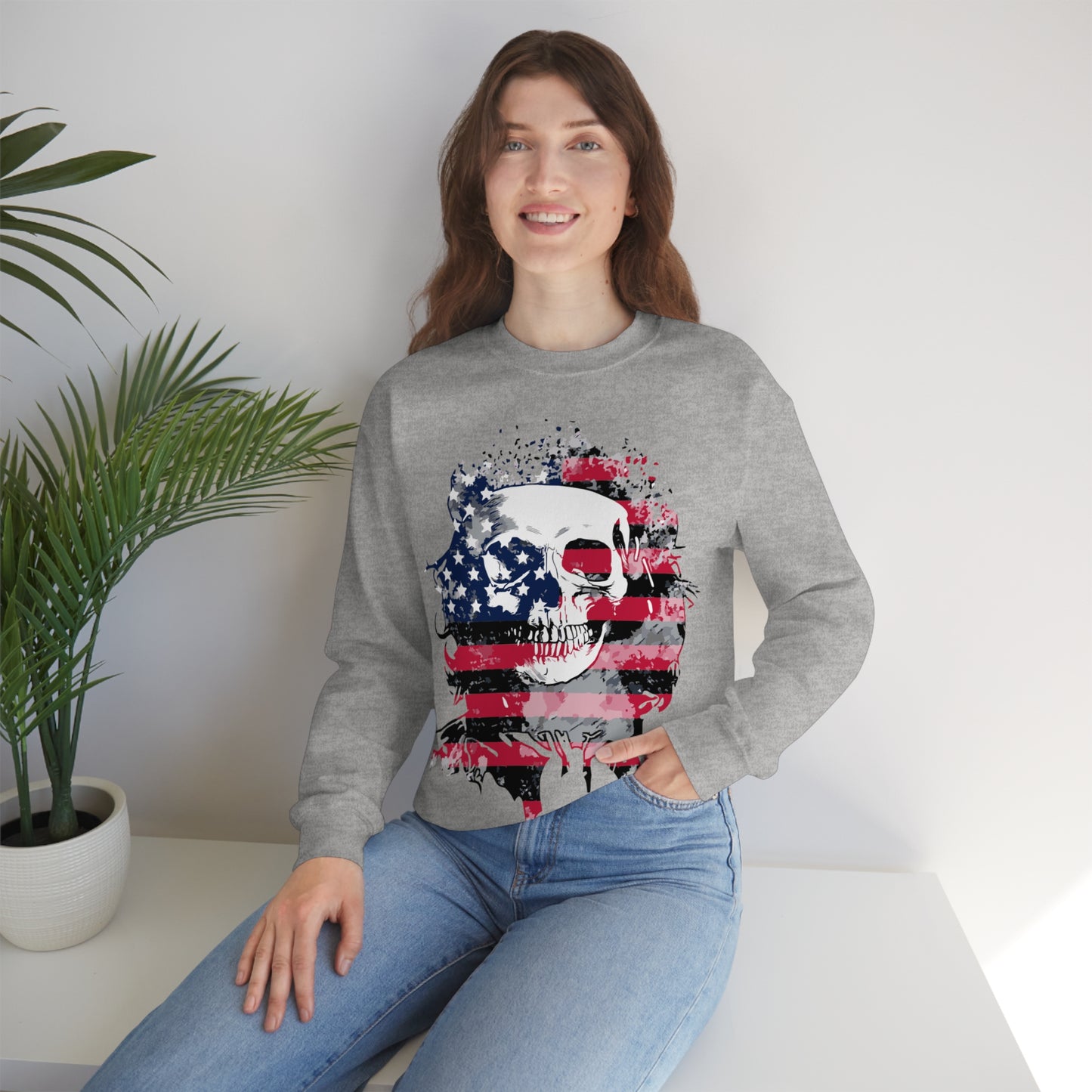 Skull and Flag Unisex Heavy Blend™ Crewneck Sweatshirt