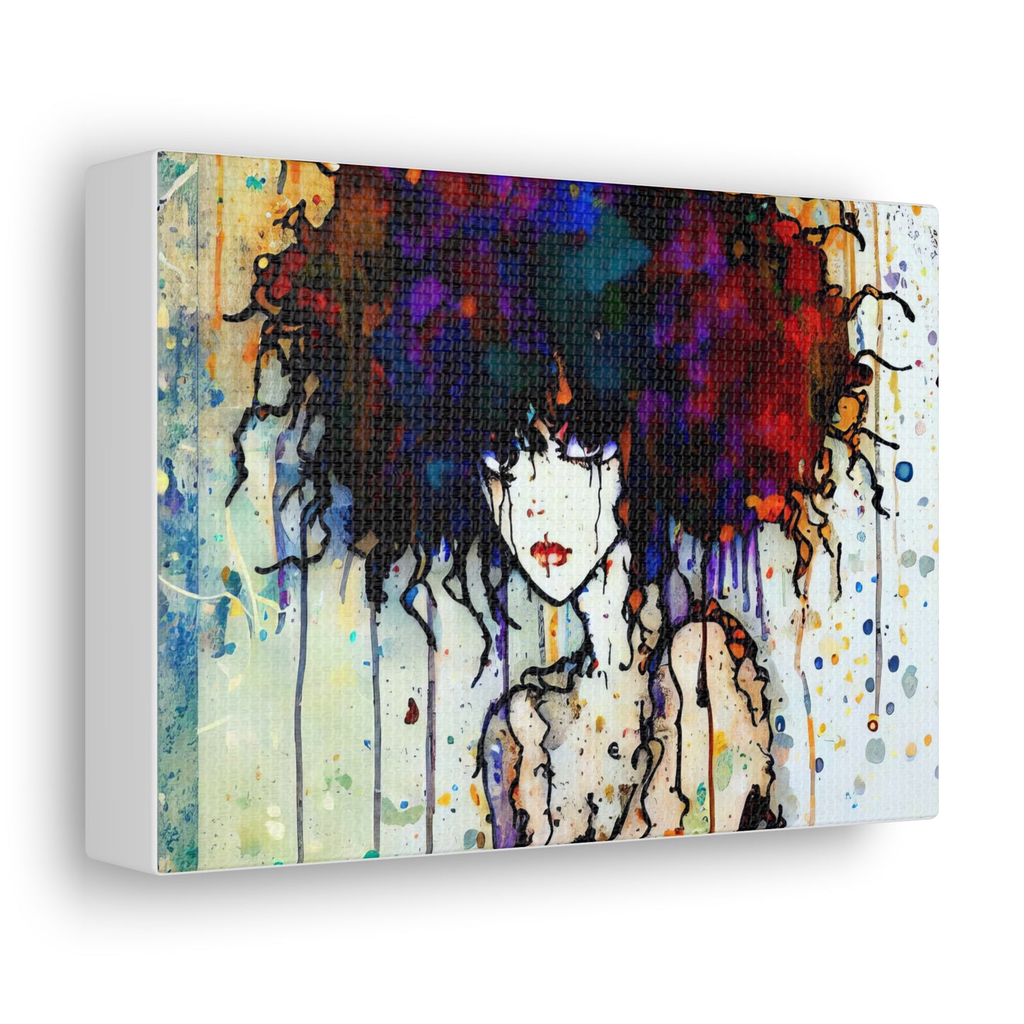 Girl with Big Hair  - Canvas Wall Art