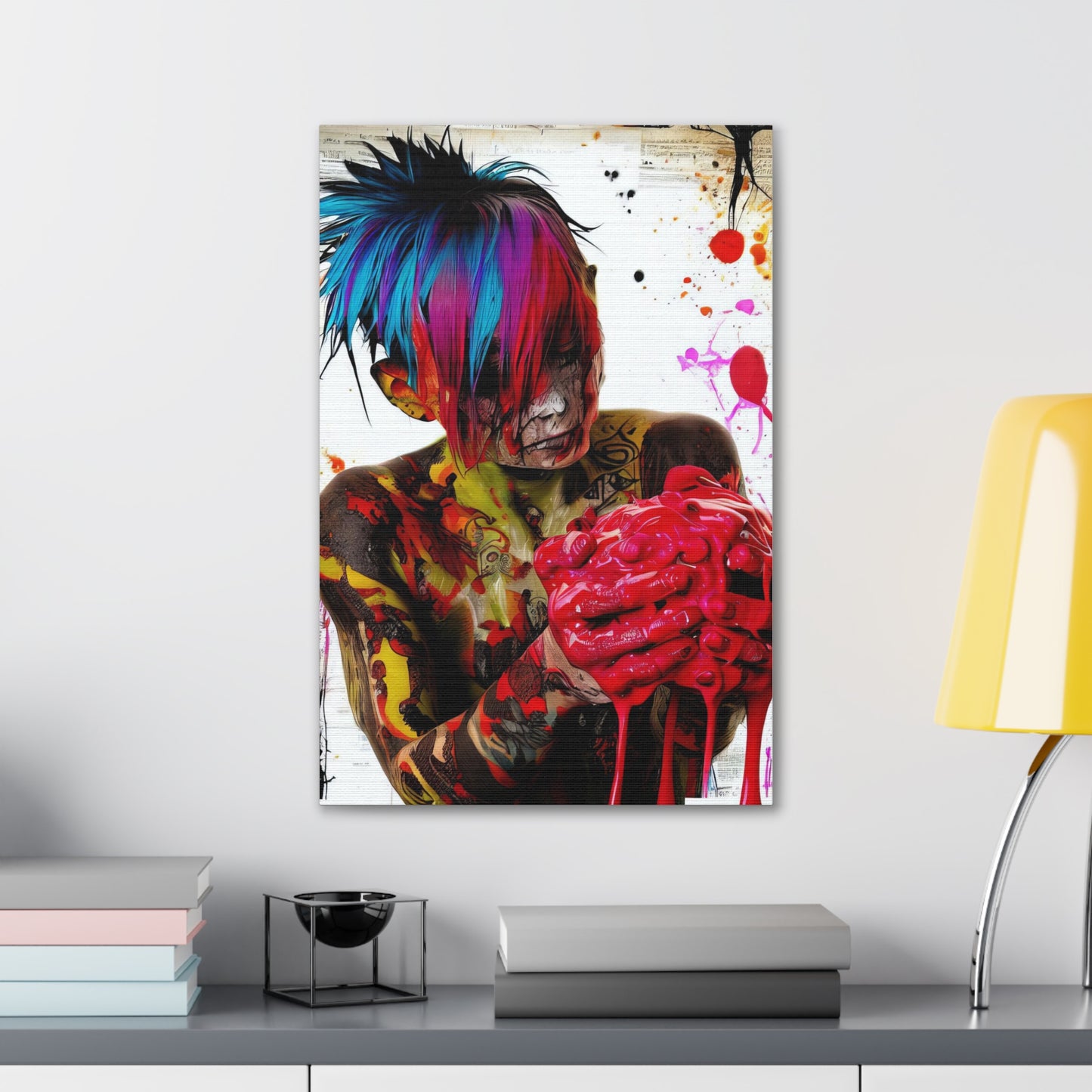 Tattooed Boy with Big Heart  - Canvas Wall Art