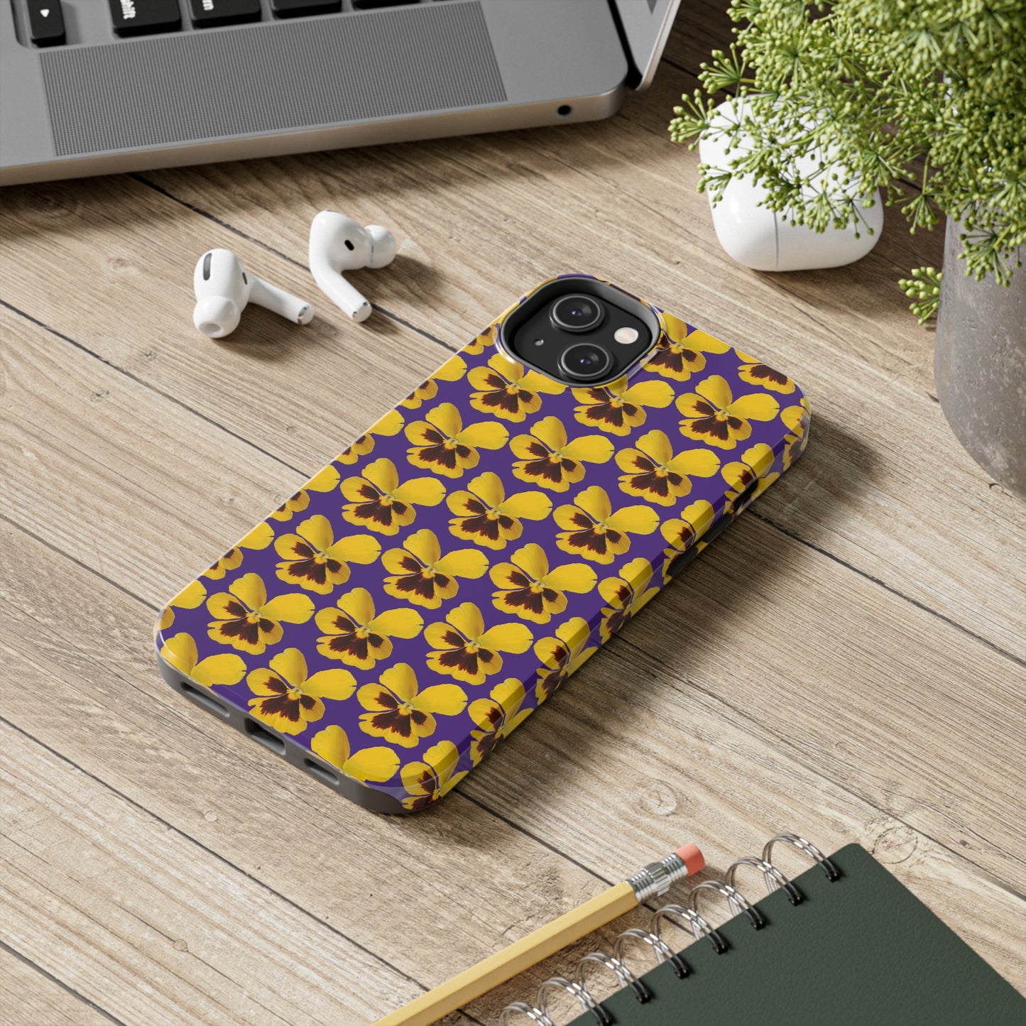 Yellow Pansy Purple Tough Phone Case