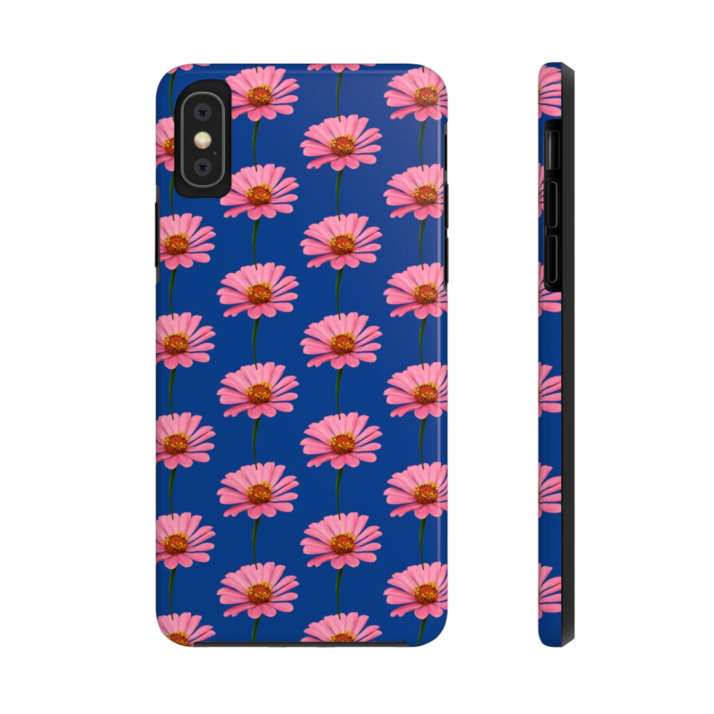 Pink Zinnia Blue Tough Phone Case