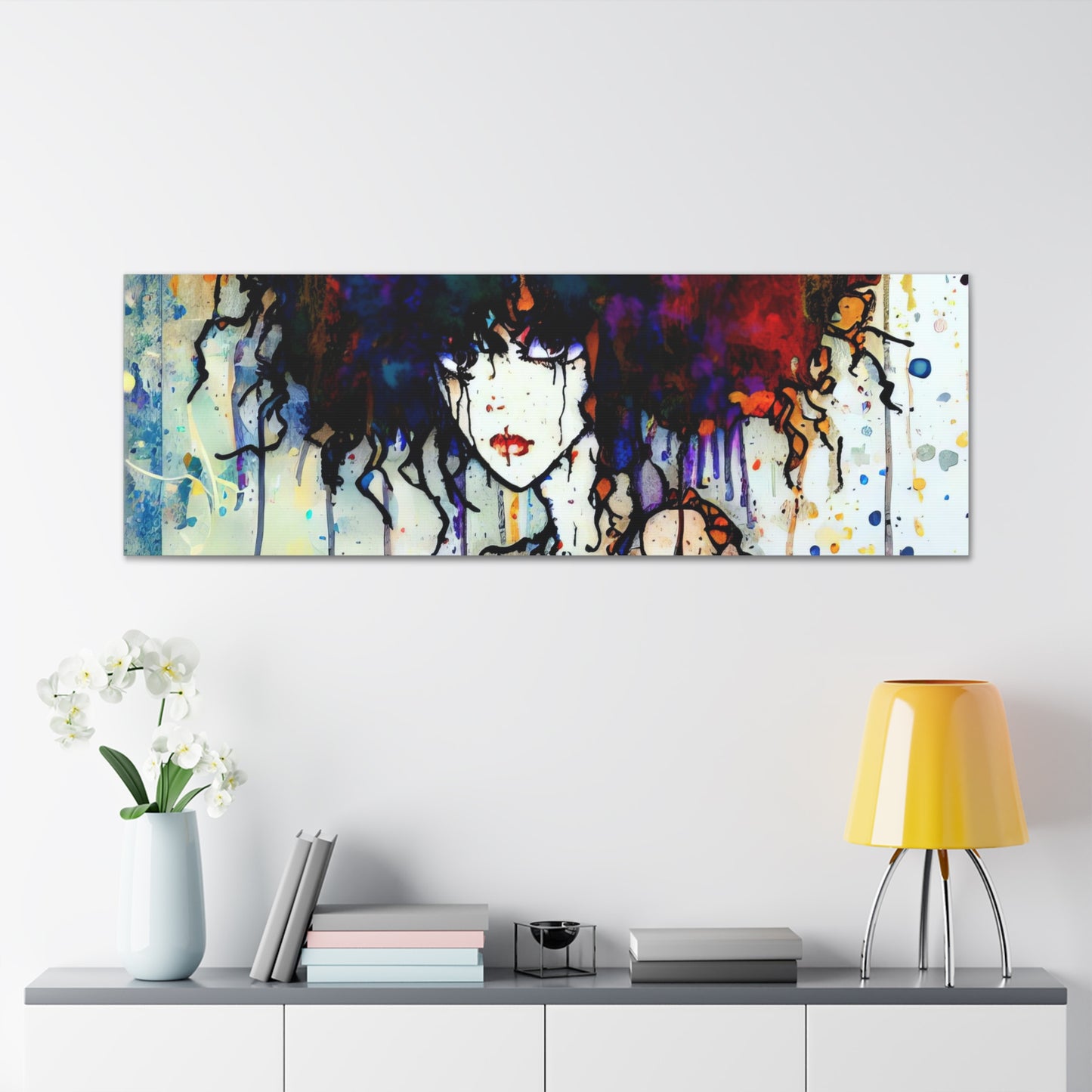 Girl with Big Hair  - Canvas Wall Art