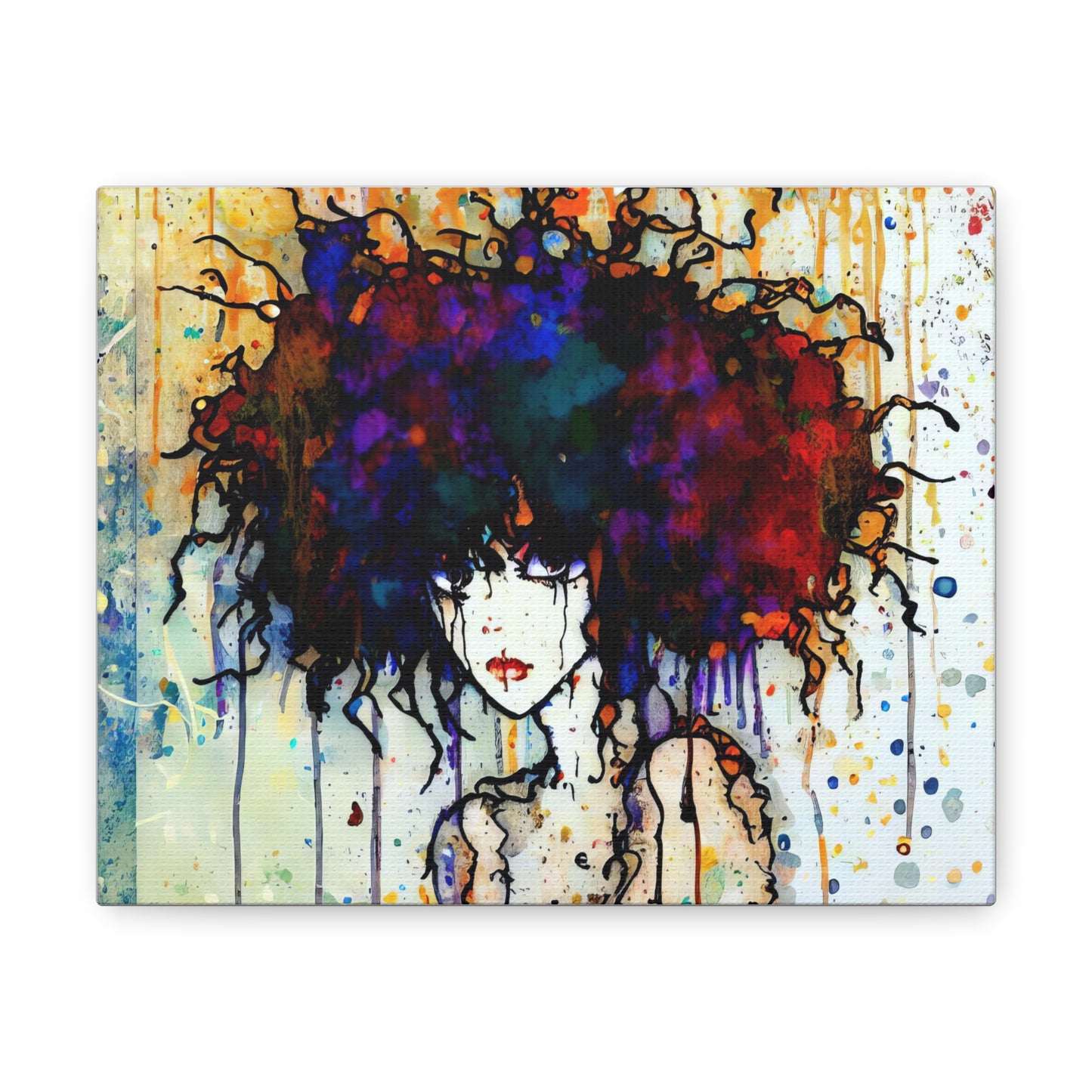 Girl with Big Hair  - Canvas Wall Art