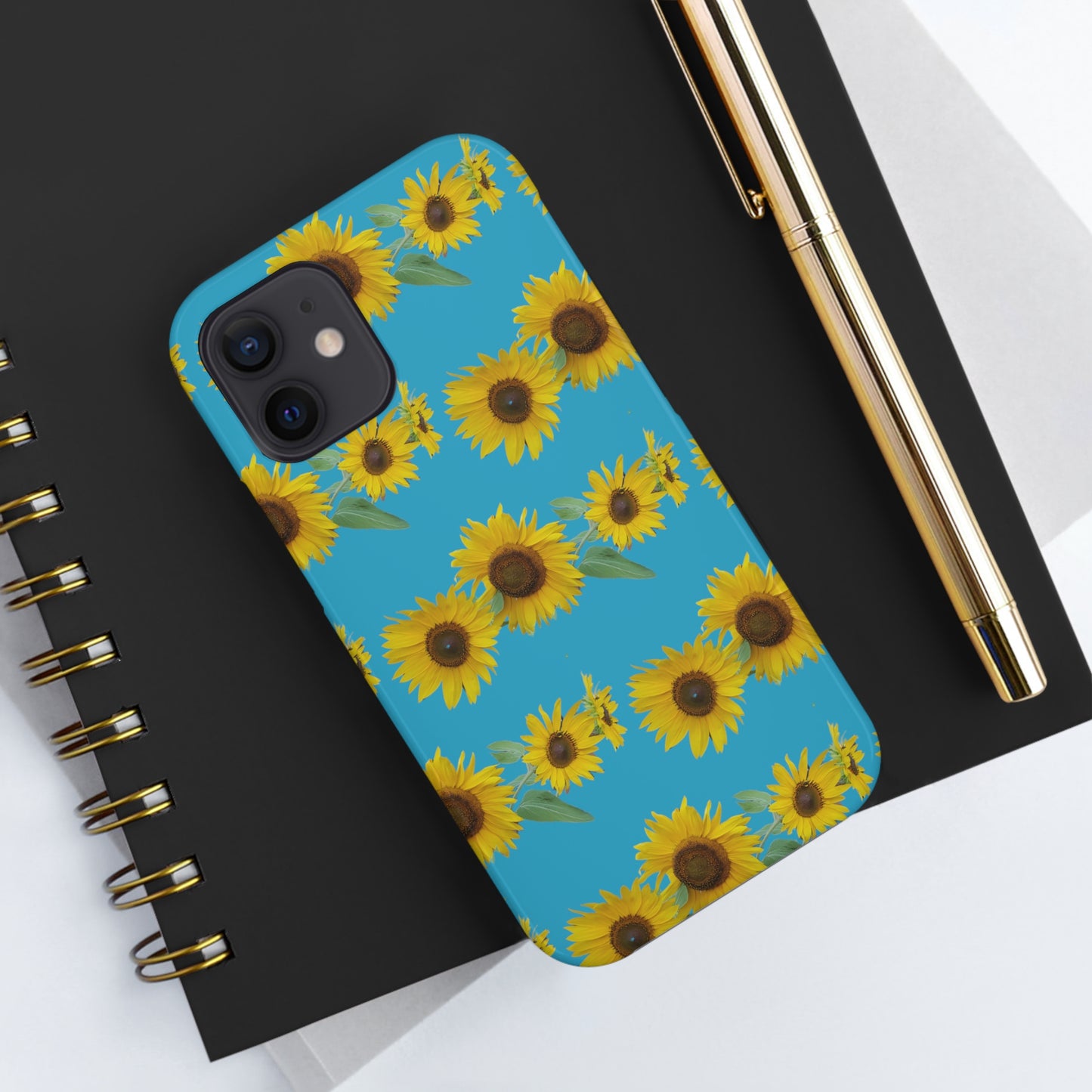 Sunflower Cluster Turquoise Tough Phone Case