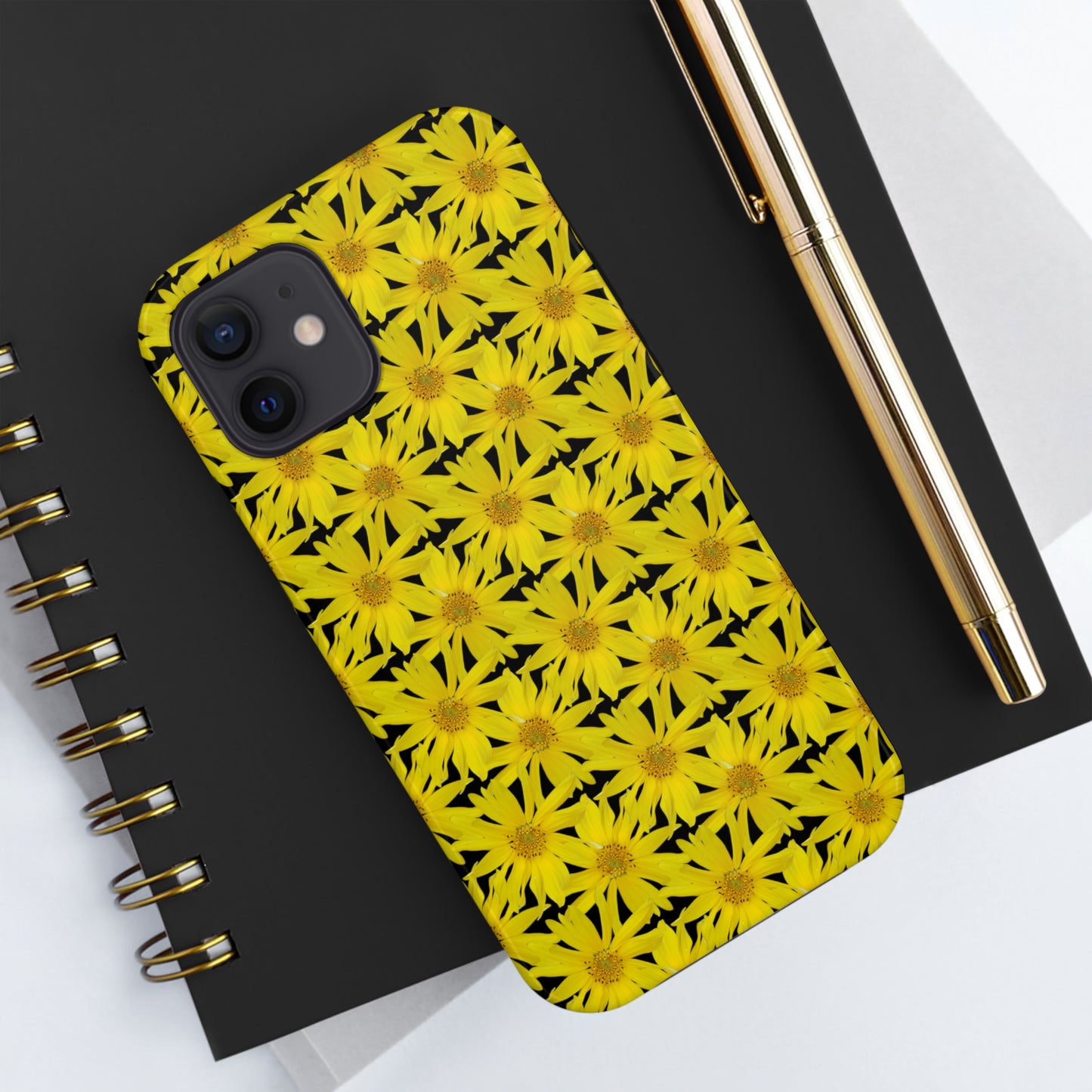 Wall Sunflower Black Tough Phone Case