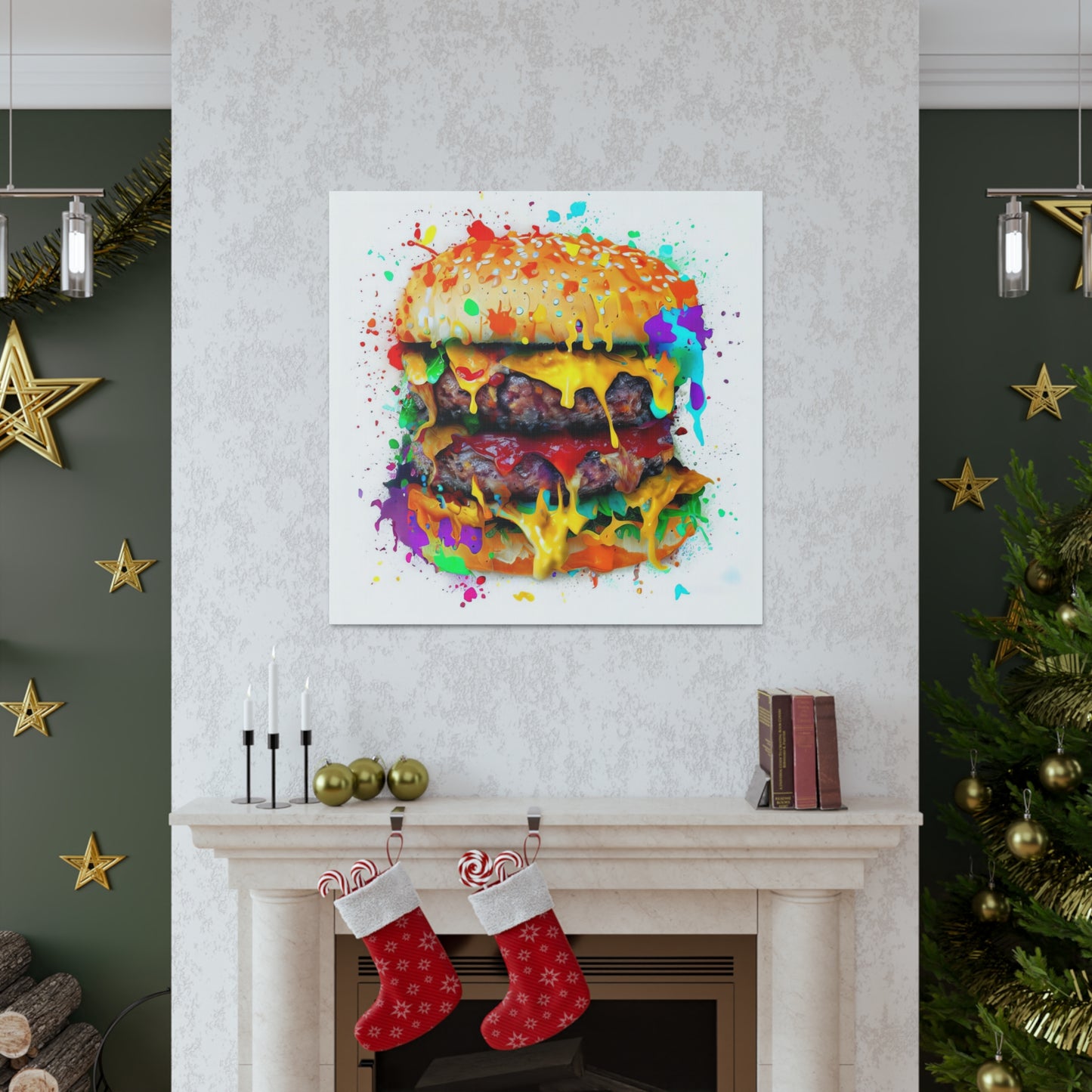 Double Cheese Burger  - Canvas Wall Art