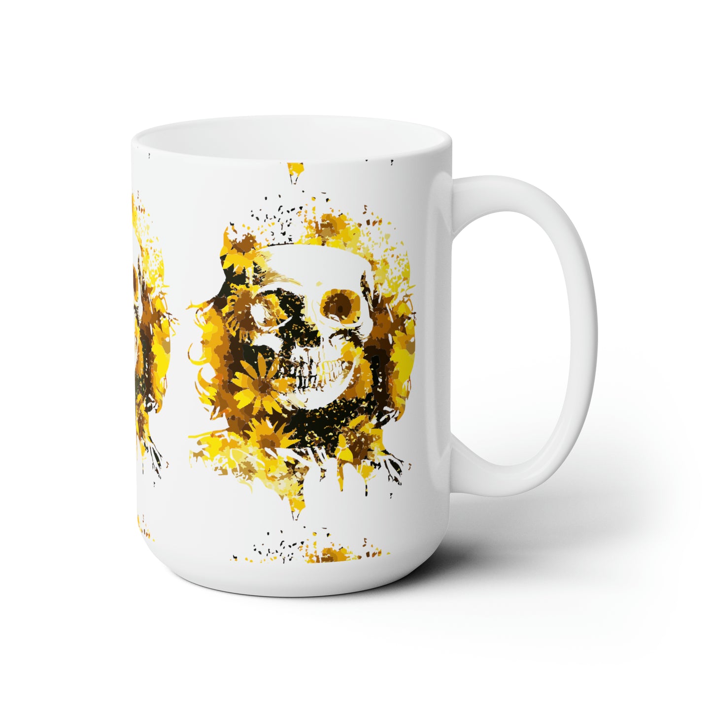 Sunflower Skull Mug 15oz