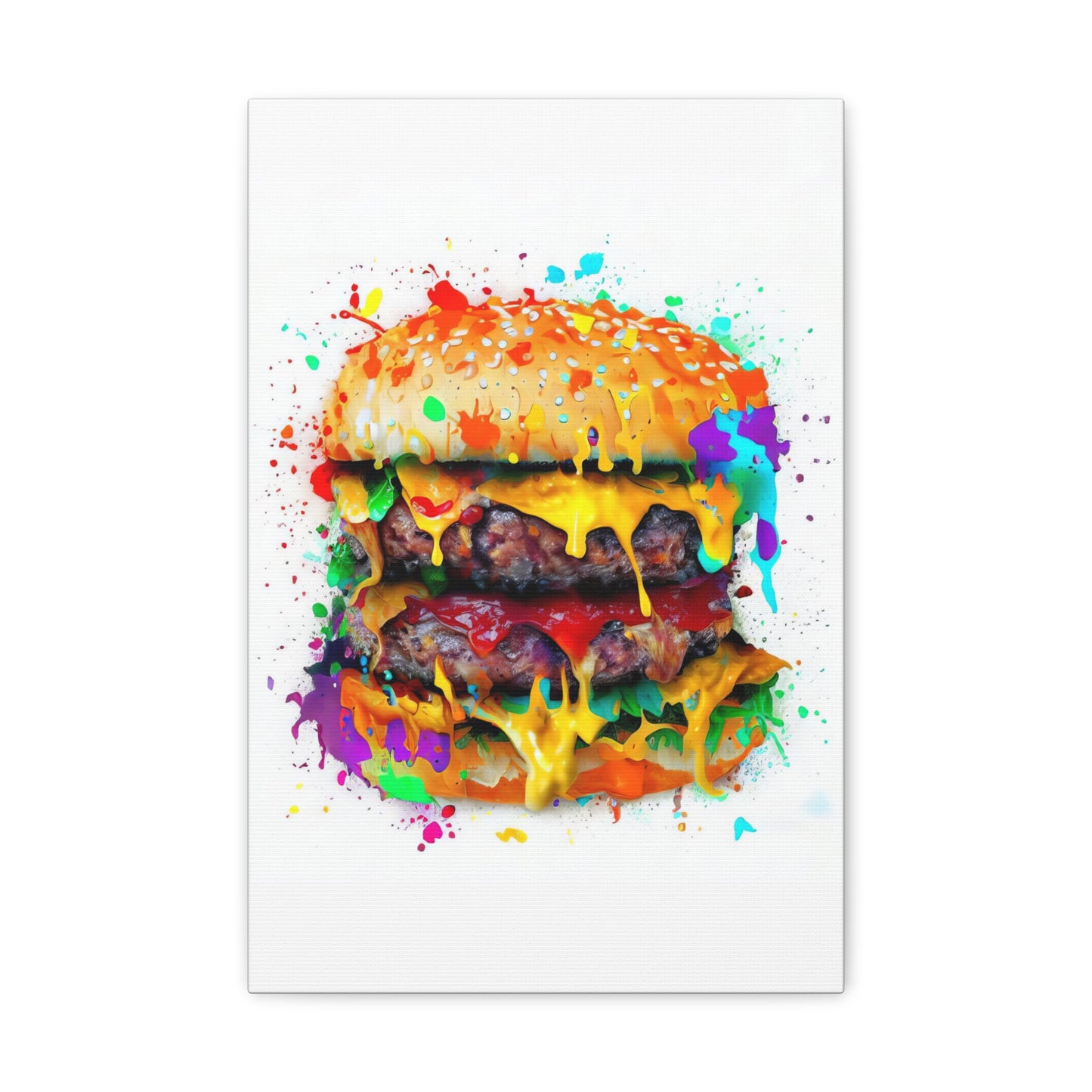 Double Cheese Burger  - Canvas Wall Art