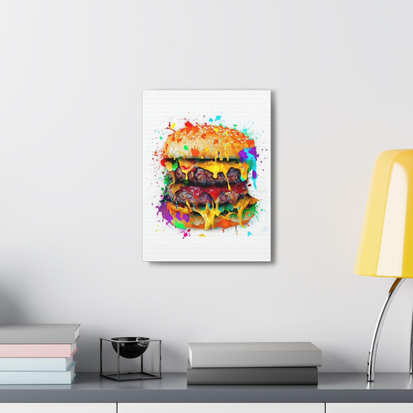 Double Cheese Burger  - Canvas Wall Art