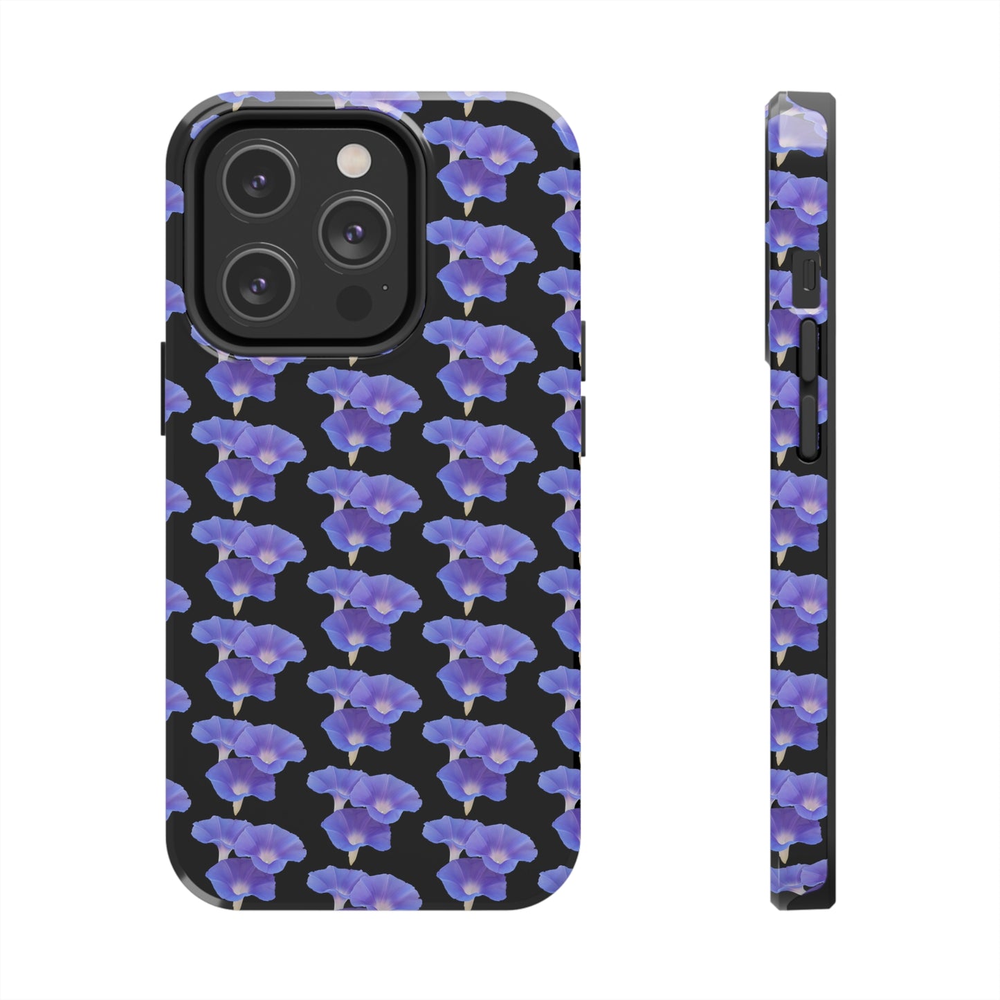 Purple Morning Glory Black Tough Phone Case