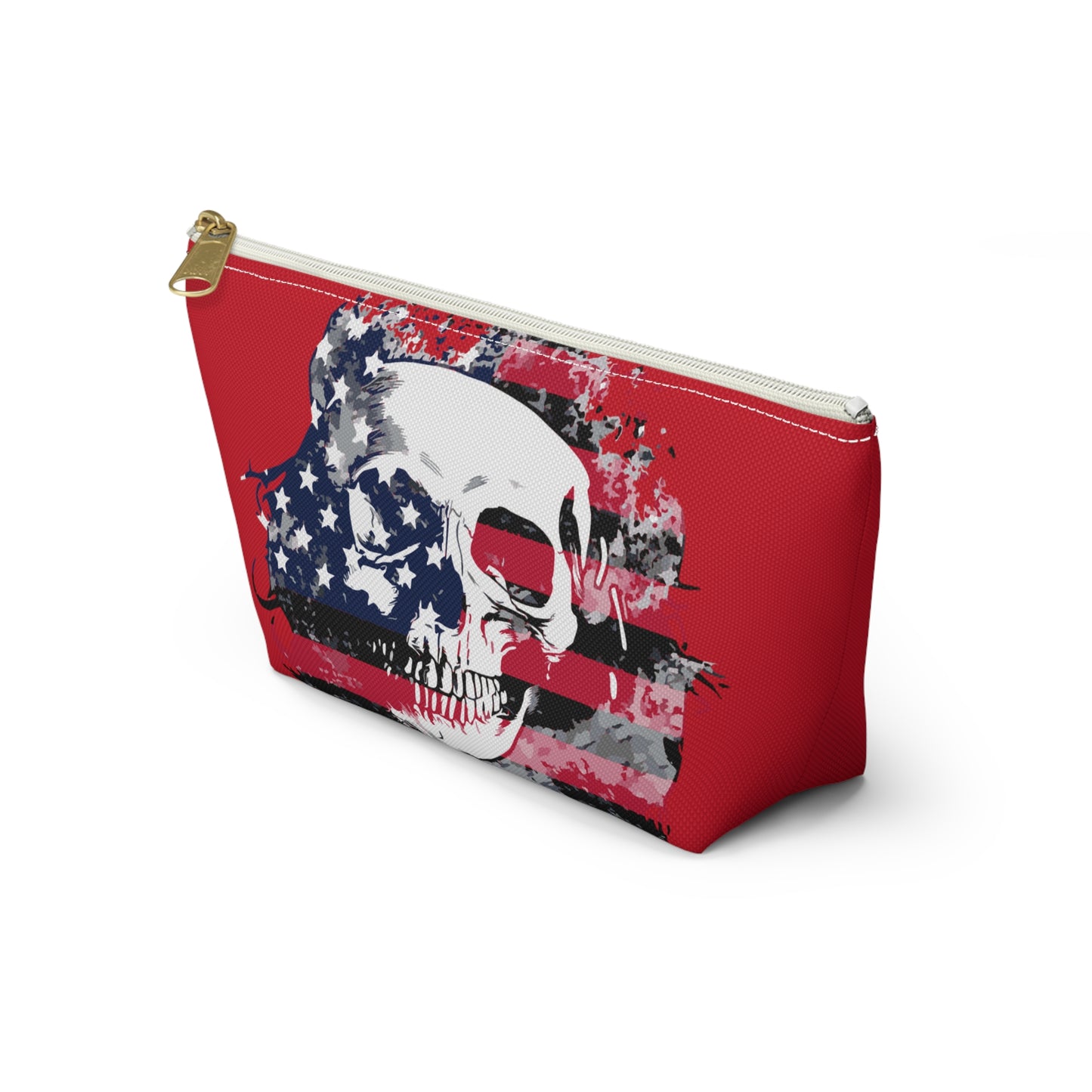 Skull and Flag Accessory Pouch w T-bottom