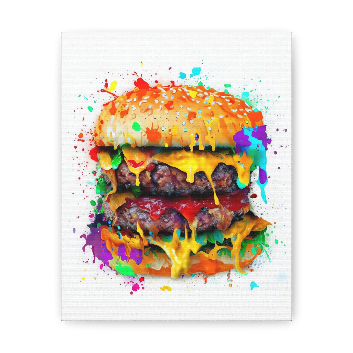 Double Cheese Burger  - Canvas Wall Art