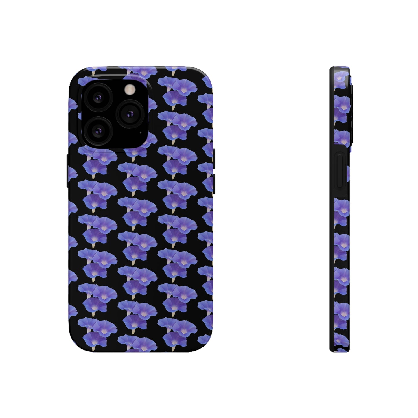 Purple Morning Glory Black Tough Phone Case