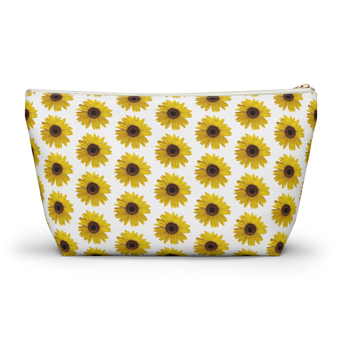 Sunflower White Accessory Pouch w T-bottom