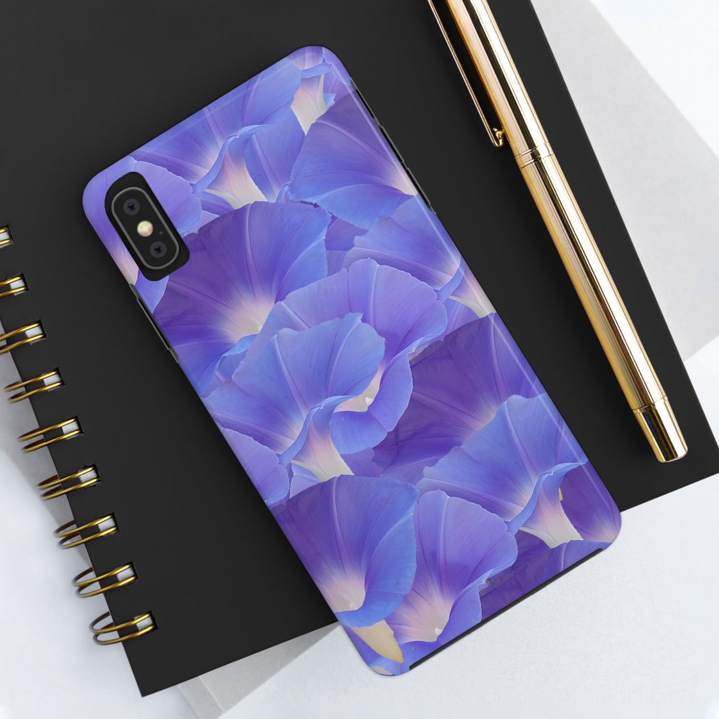 Blue Morning Glory Layers Tough Phone Case