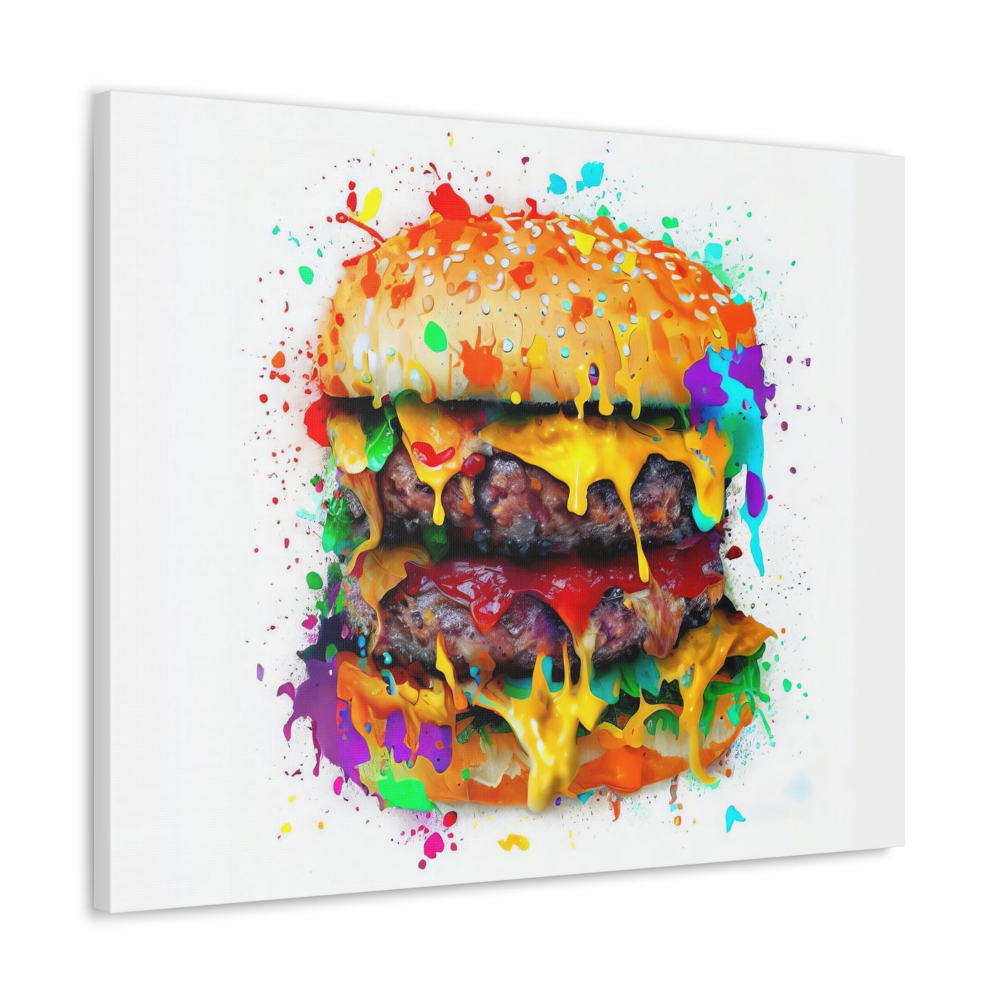 Double Cheese Burger  - Canvas Wall Art