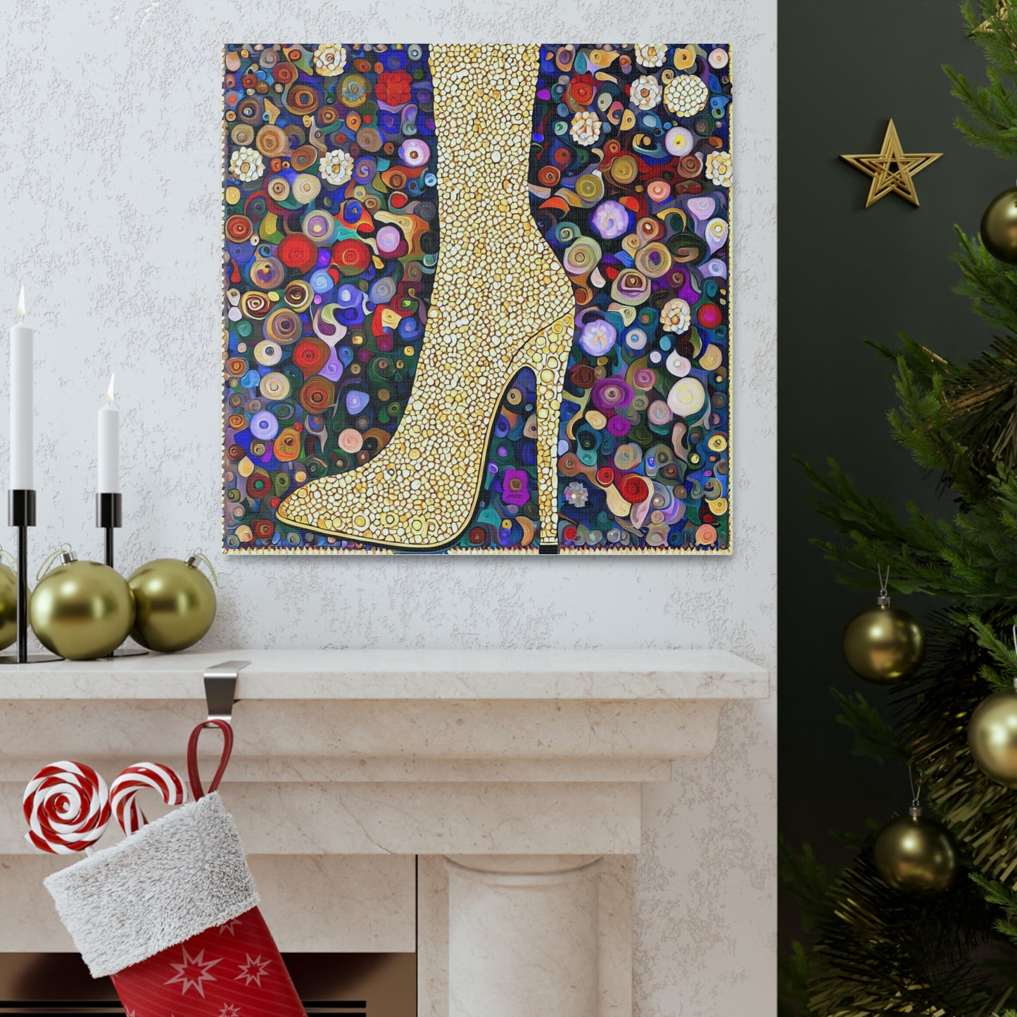 Gold Shoe  - Canvas Wall Art