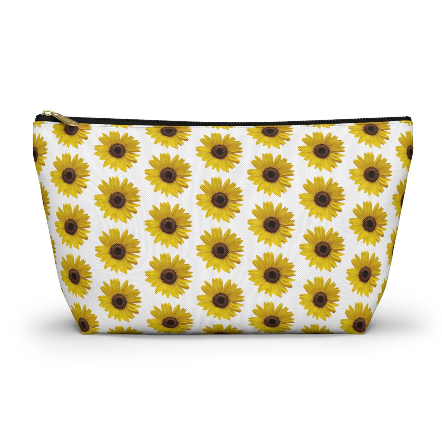 Sunflower White Accessory Pouch w T-bottom