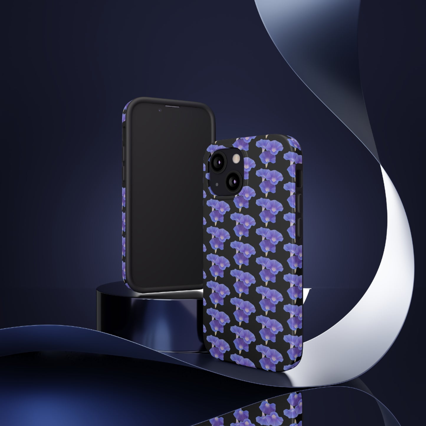 Purple Morning Glory Black Tough Phone Case