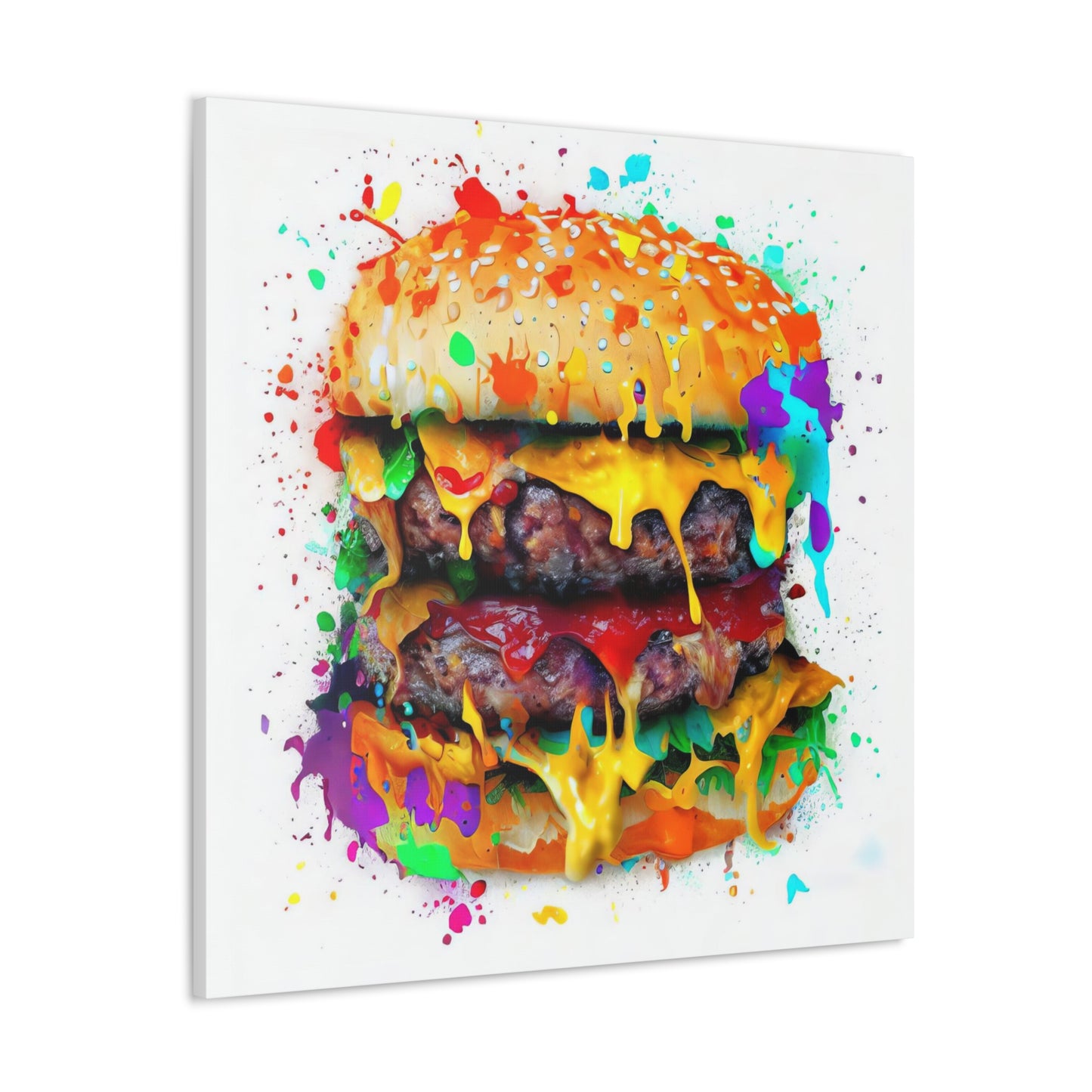 Double Cheese Burger  - Canvas Wall Art