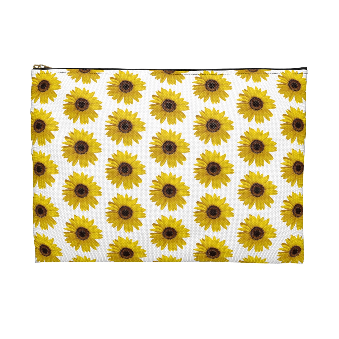 Sunflower White Accessory Pouch