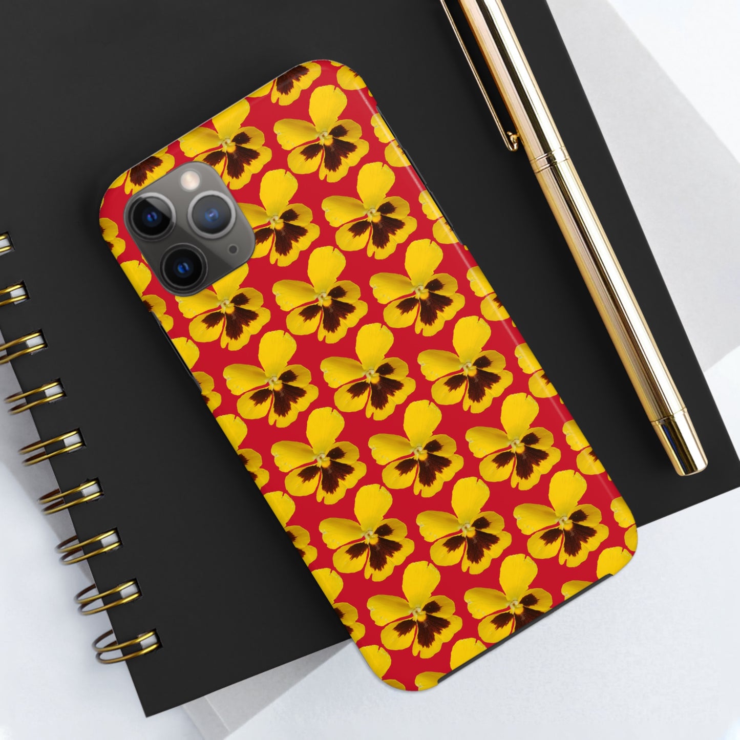 Yellow Pansy Red Tough Phone Case