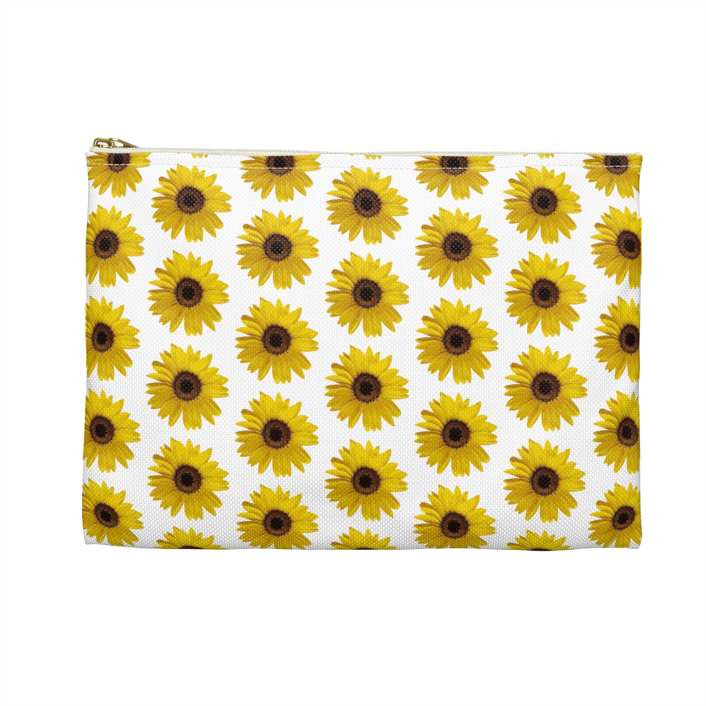 Sunflower White Accessory Pouch