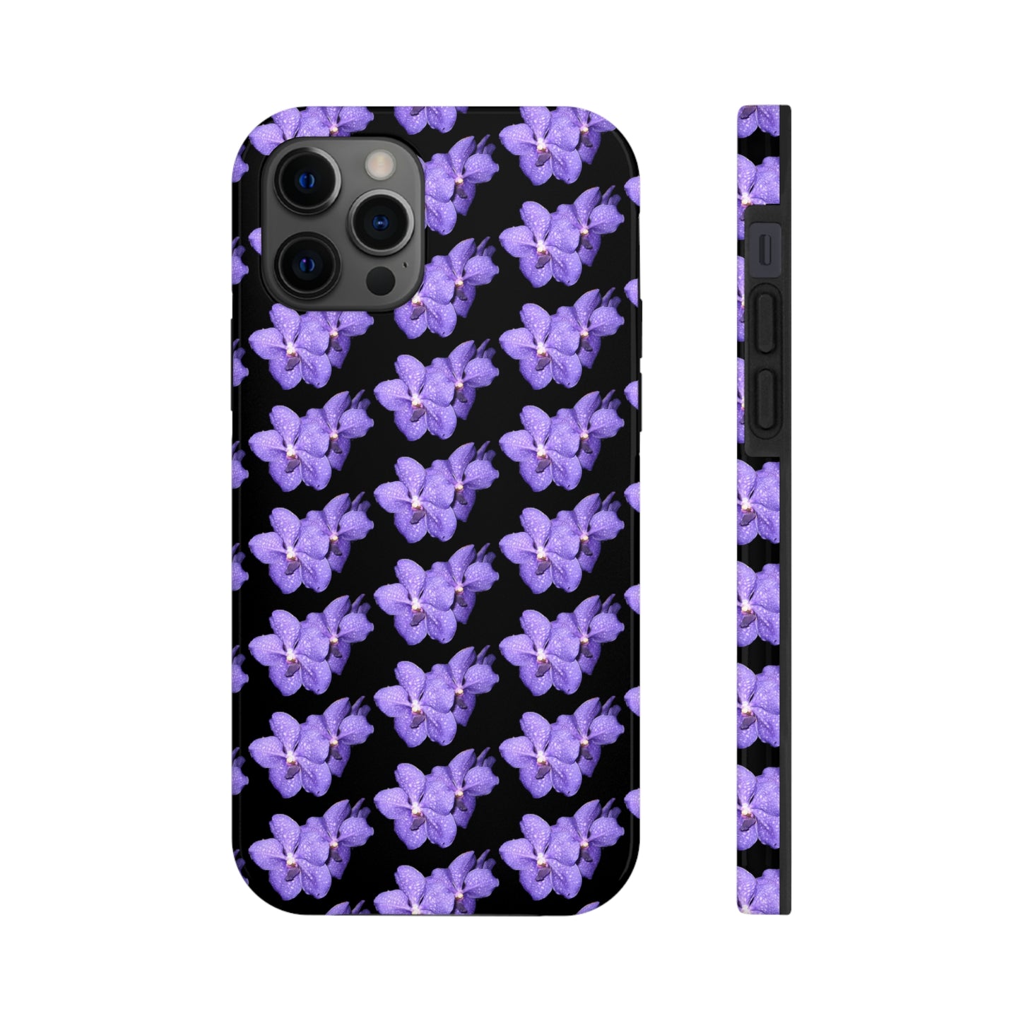 Blue Orchid Black Tough Phone Case