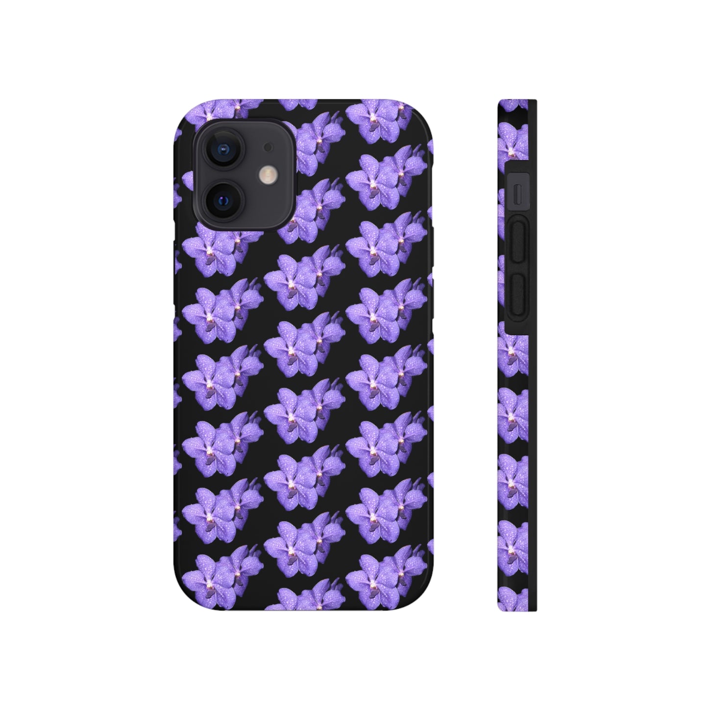 Blue Orchid Black Tough Phone Case