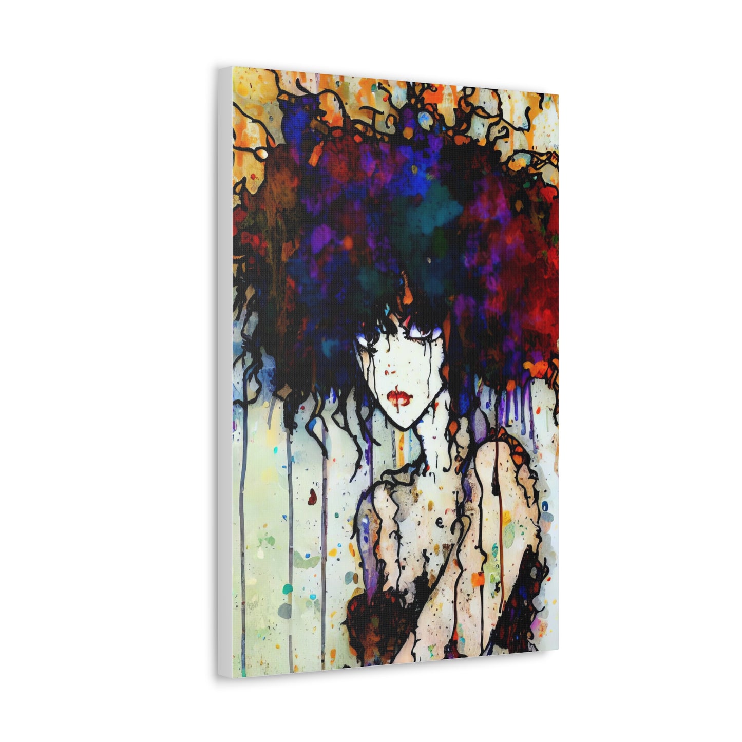 Girl with Big Hair  - Canvas Wall Art