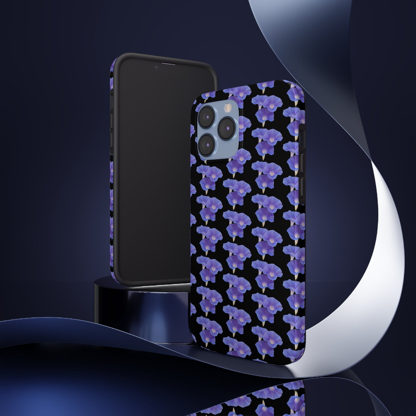 Purple Morning Glory Black Tough Phone Case