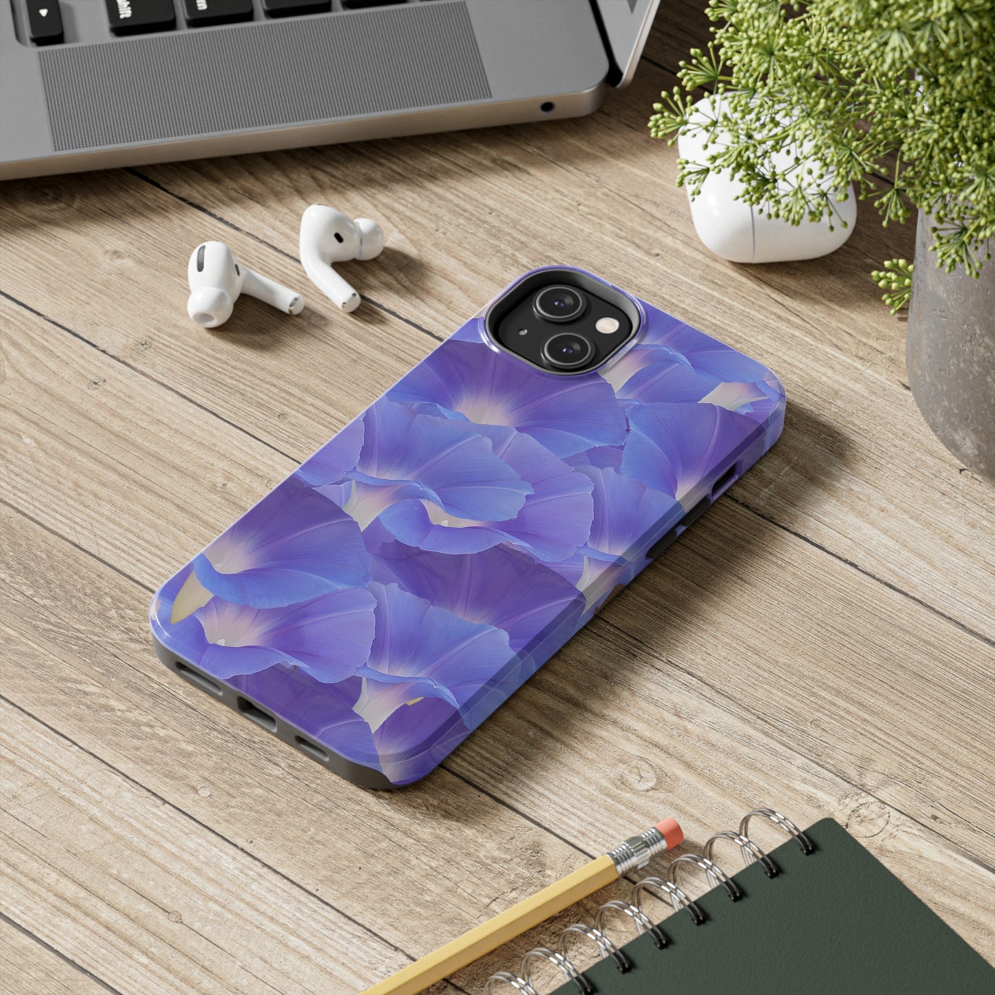 Blue Morning Glory Layers Tough Phone Case