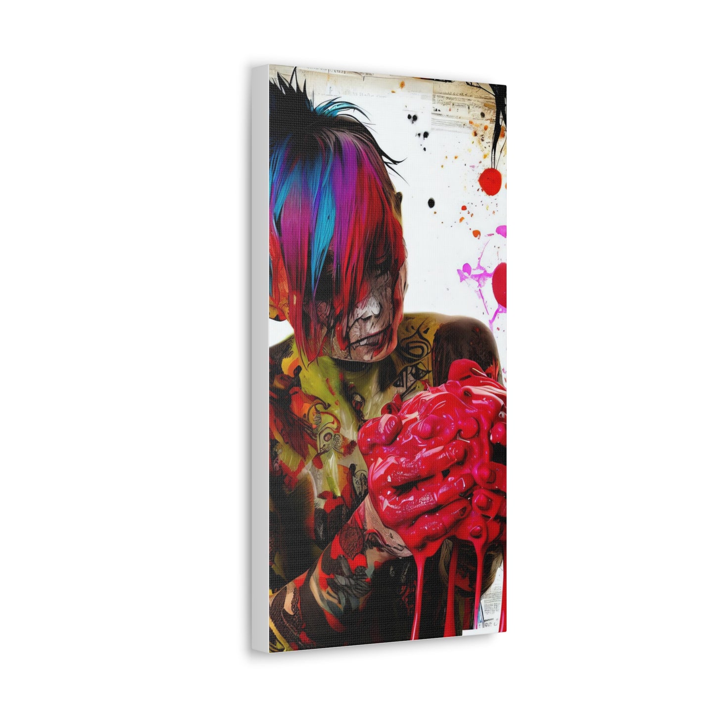 Tattooed Boy with Big Heart  - Canvas Wall Art