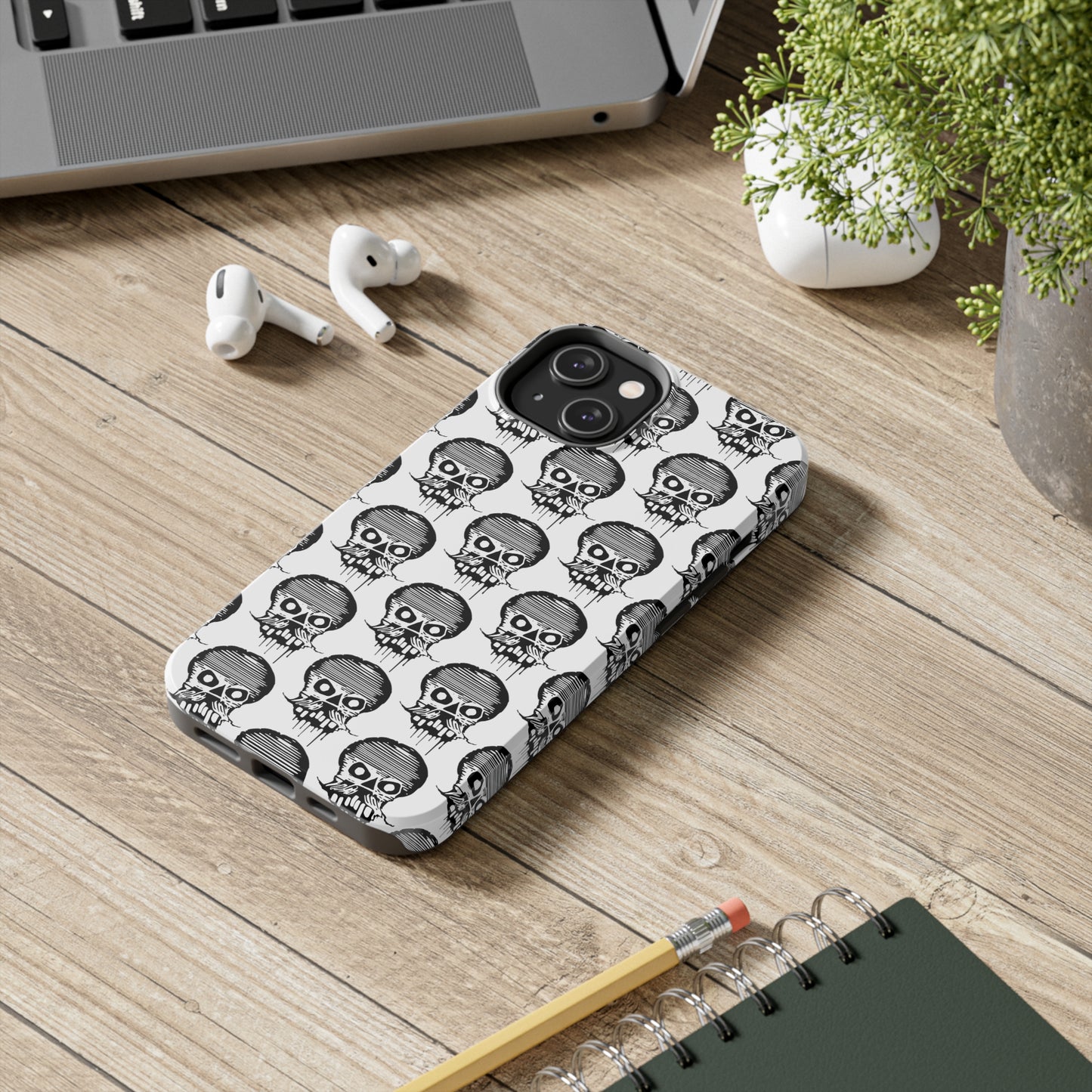 Skull White Tough Phone Case