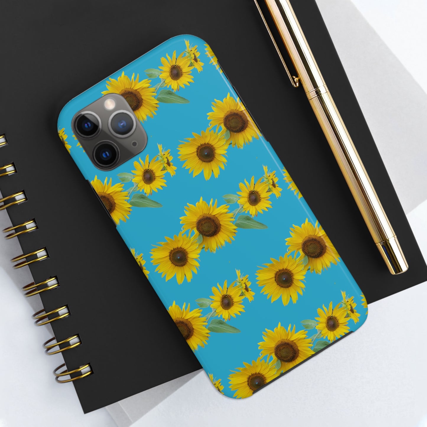 Sunflower Cluster Turquoise Tough Phone Case