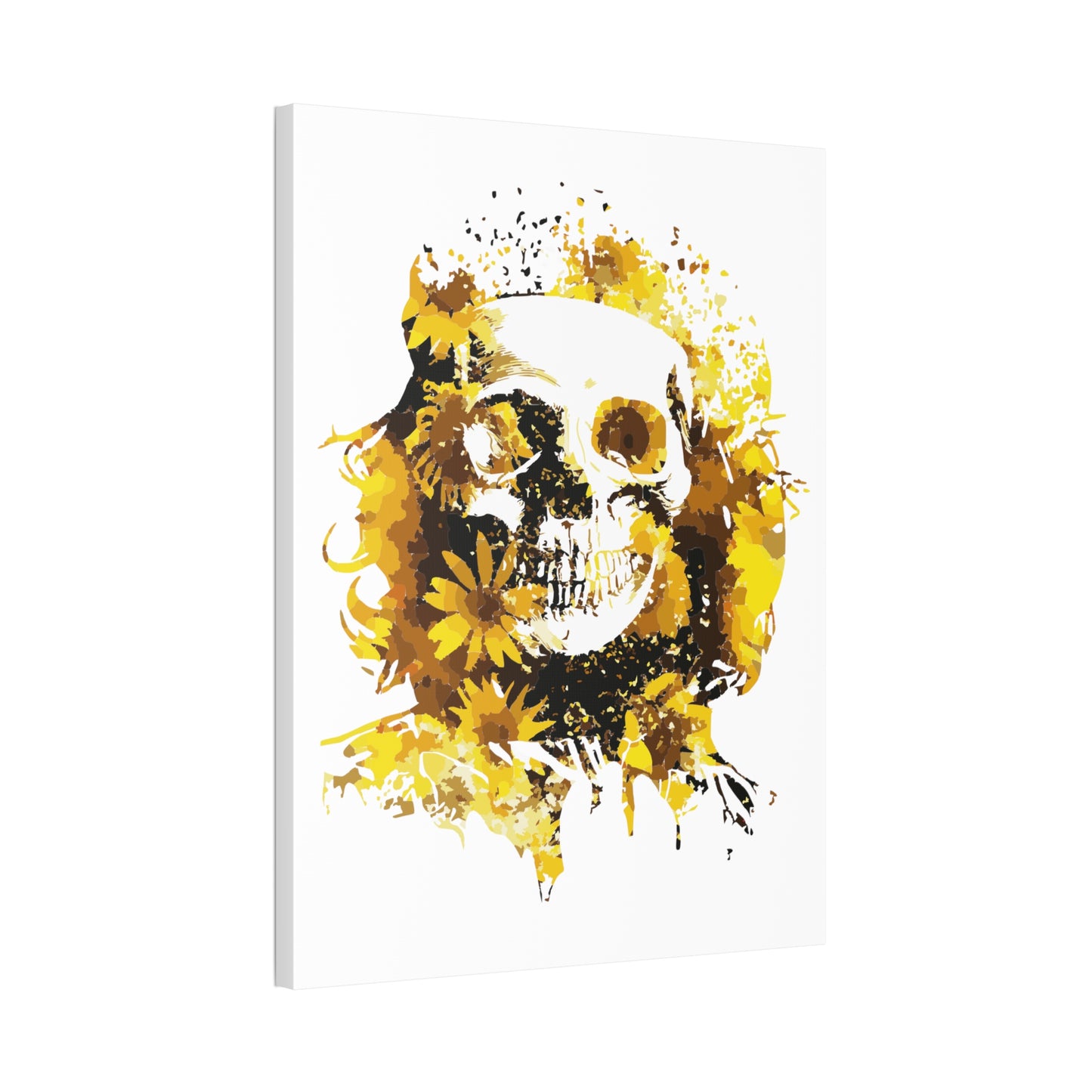 Sunflower Skull Canvas Stretched, 1.5''