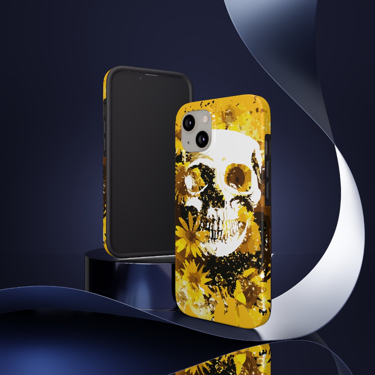 Sunflower Skull Tough Phone Case