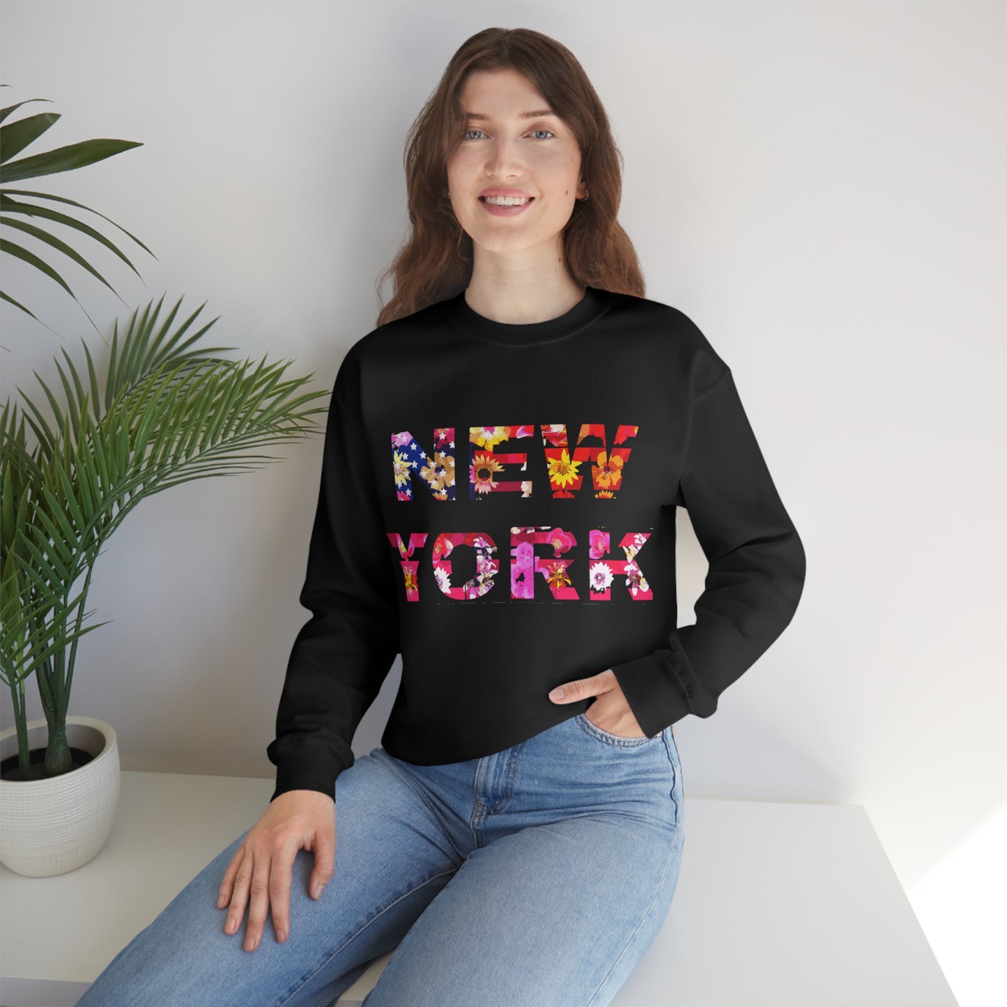 New York Floral Heavy Blend Sweatshirt