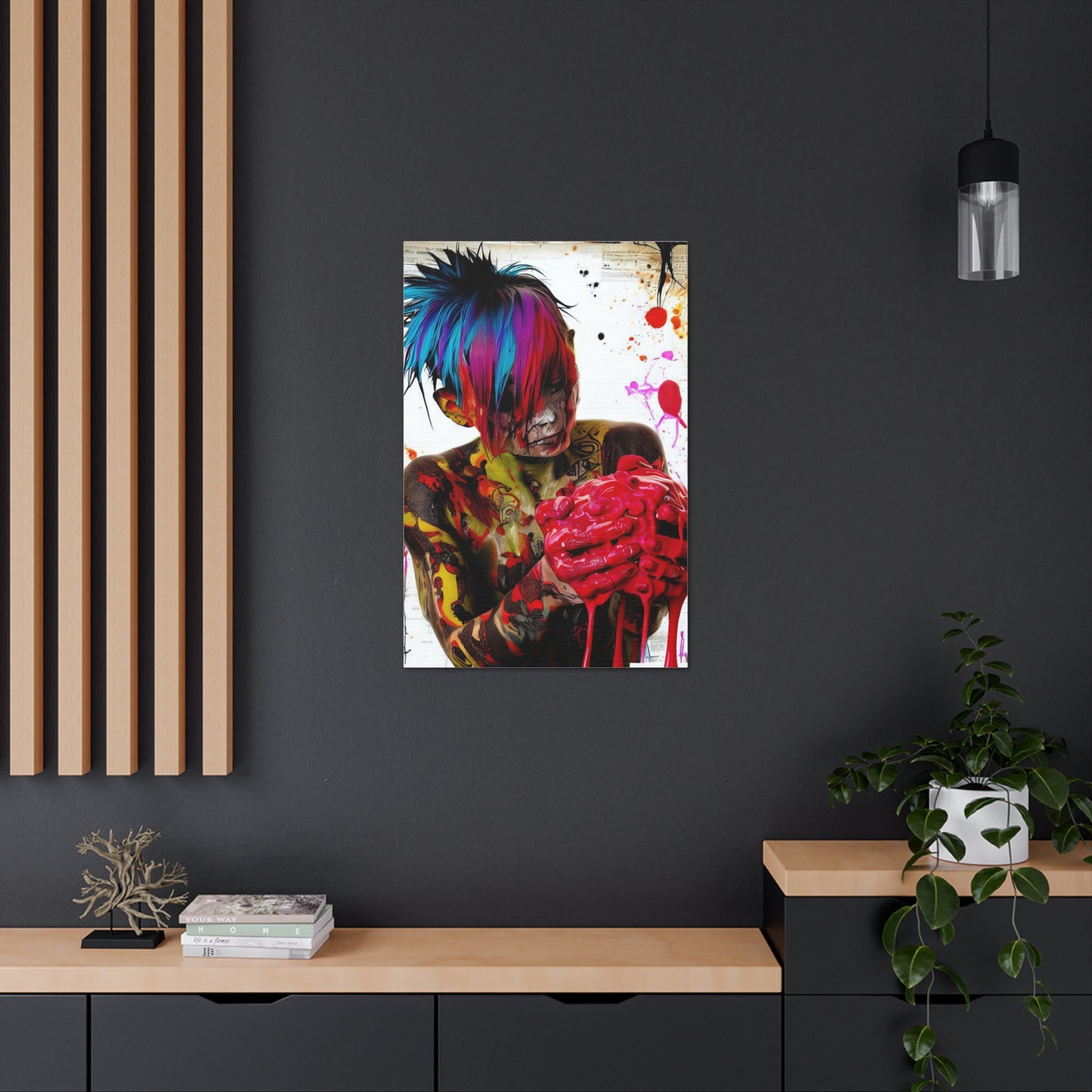 Tattooed Boy with Big Heart  - Canvas Wall Art