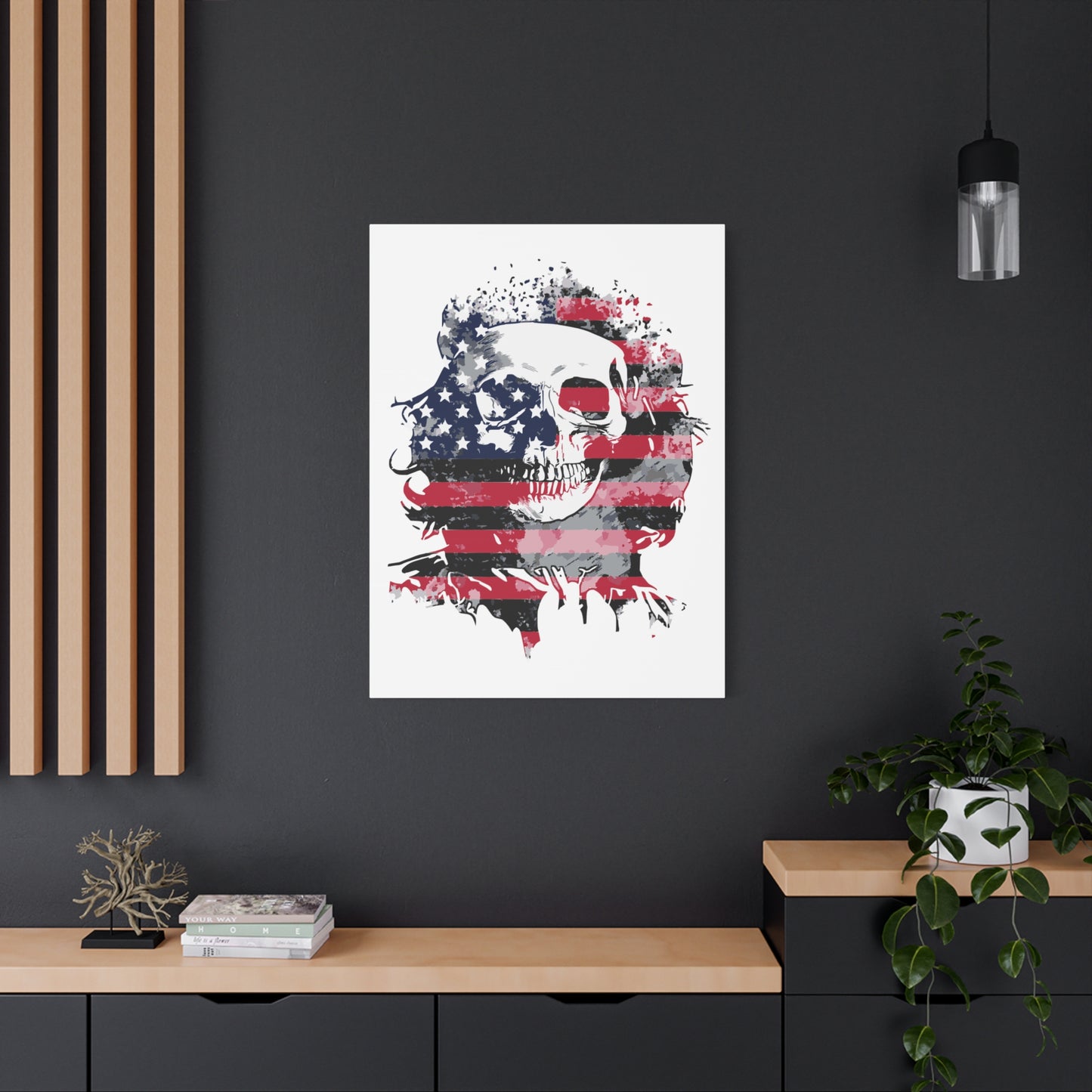 Skull and Flag Matte Canvas, Stretched, 1.25"