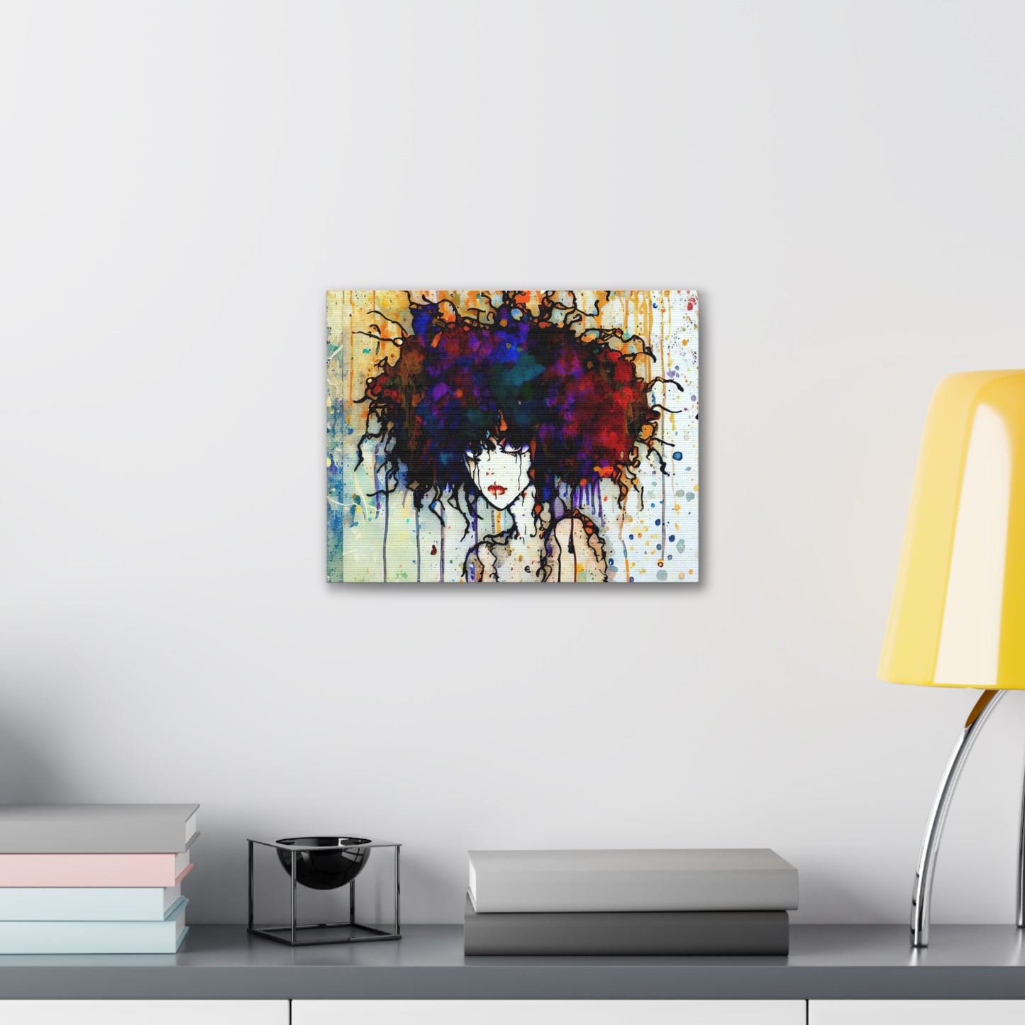 Girl with Big Hair  - Canvas Wall Art