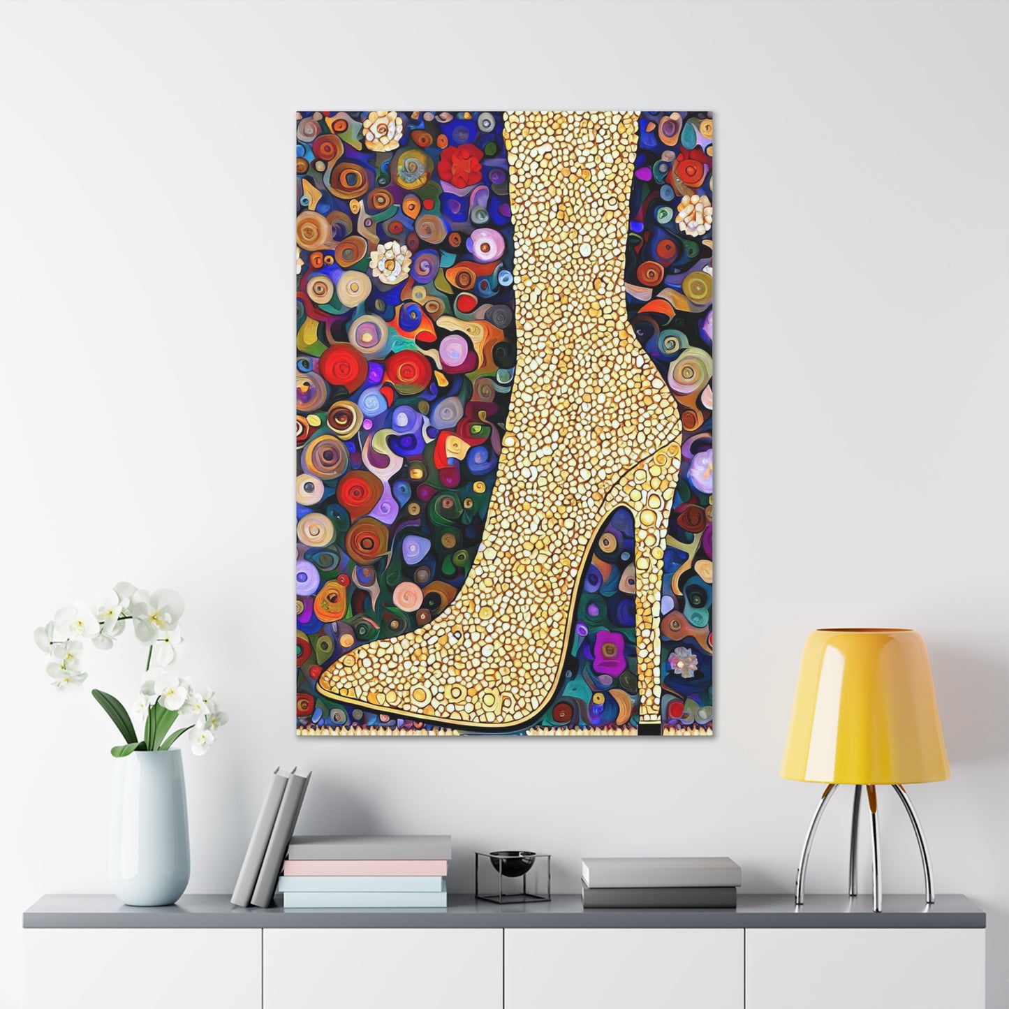 Gold Shoe  - Canvas Wall Art