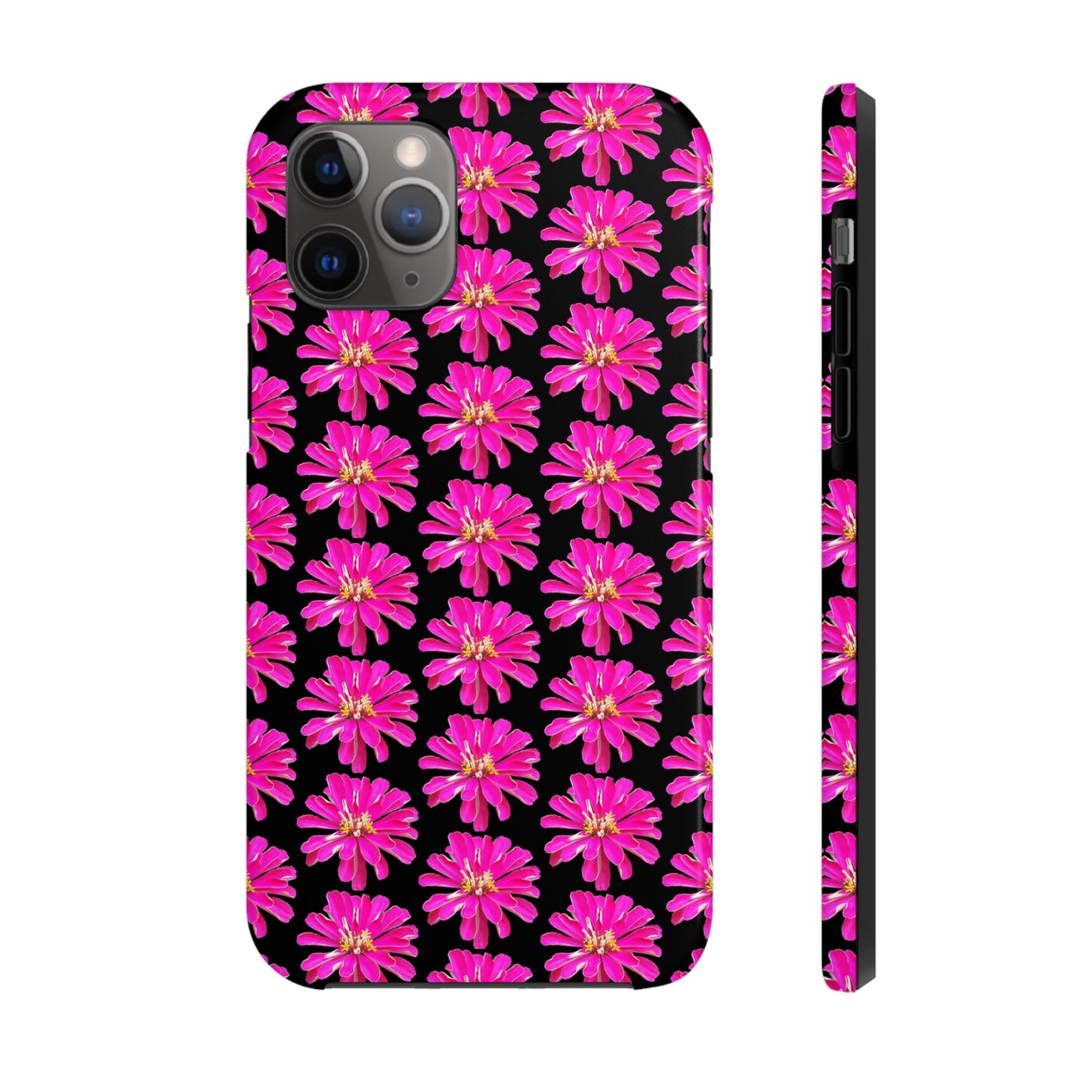 Pink Zinnia Black Tough Phone Case