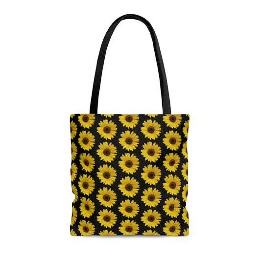 Sunflower Black Tote Bag