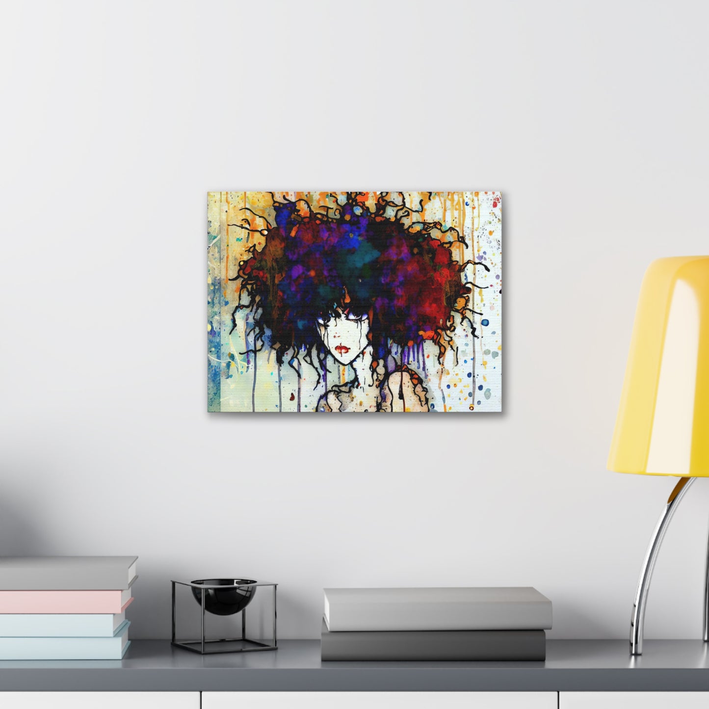 Girl with Big Hair  - Canvas Wall Art