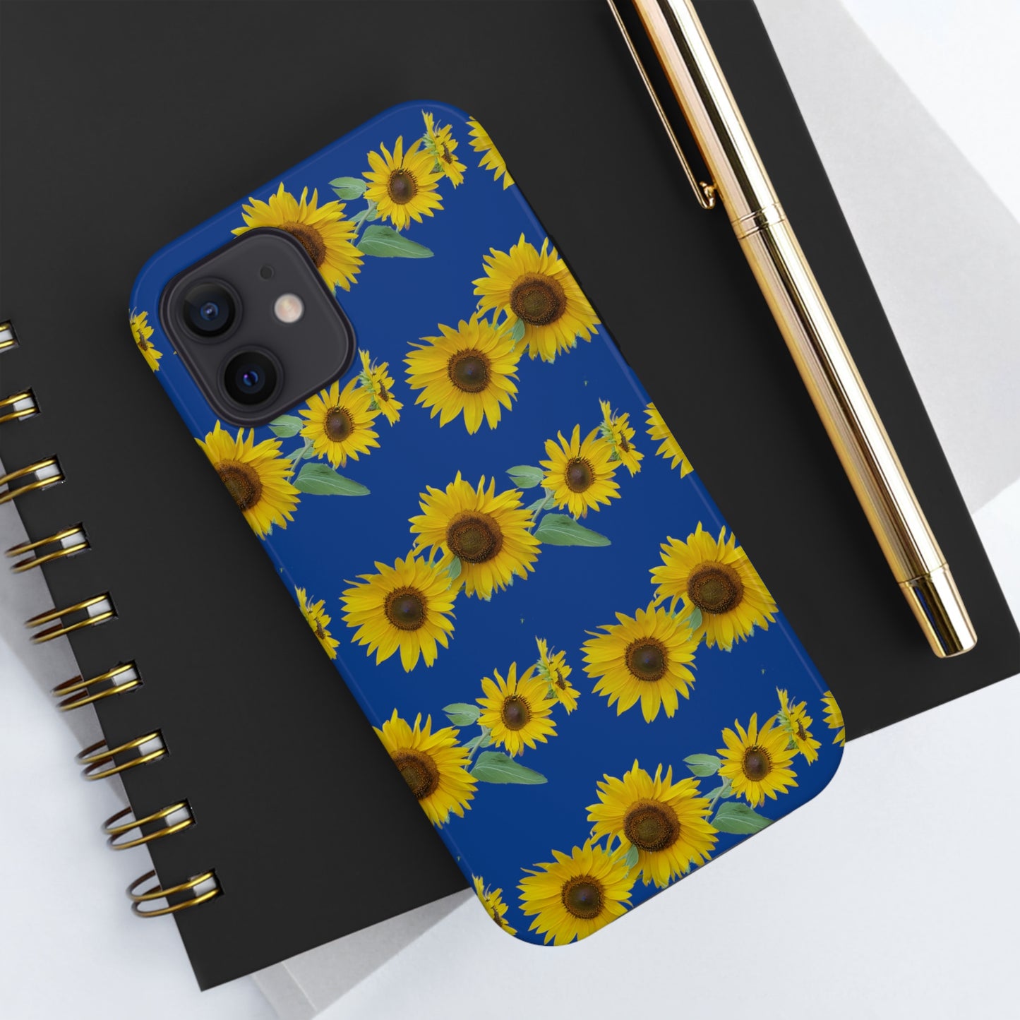 Sunflower Cluster Blue Tough Phone Case