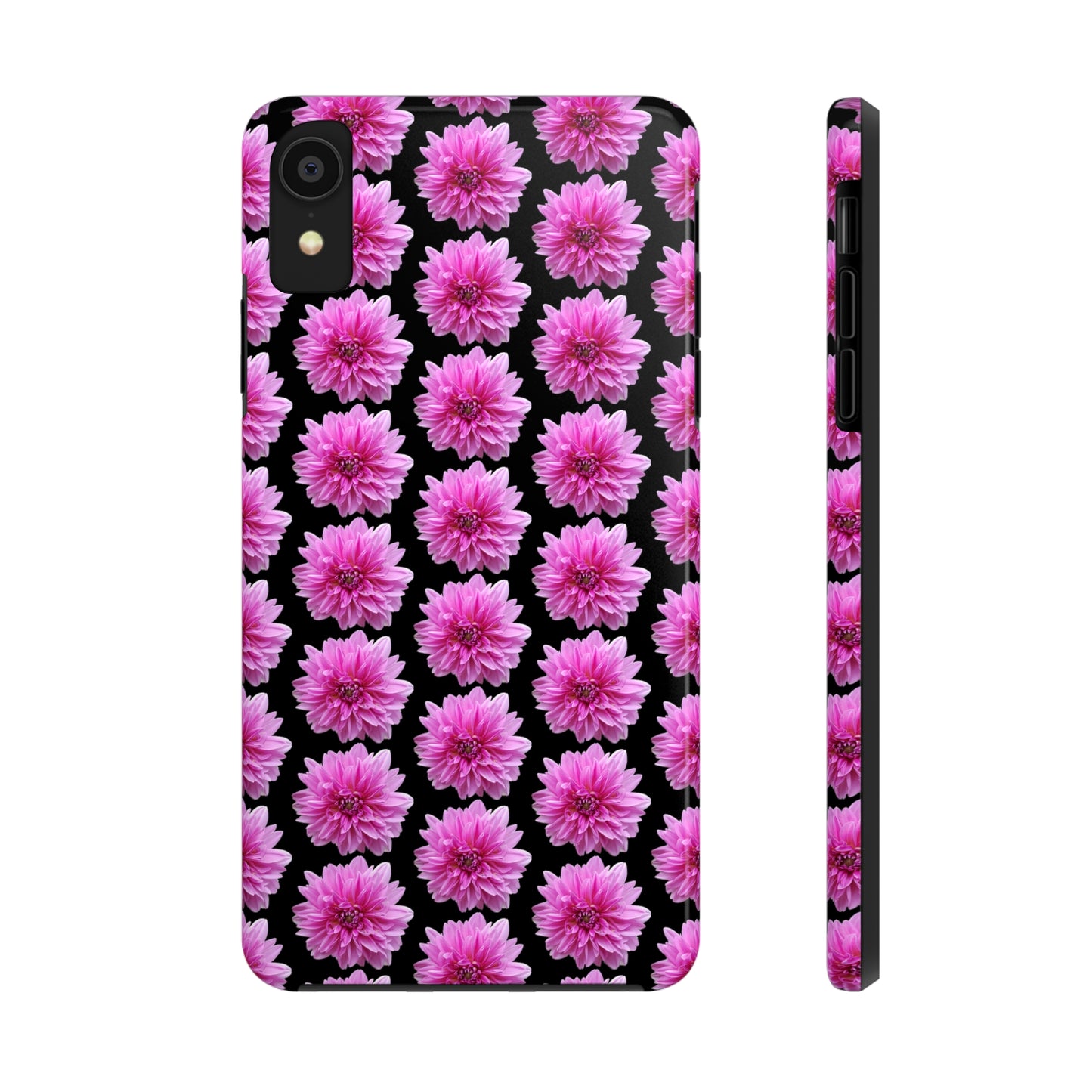 Pink Dahlia Black Tough Phone Case